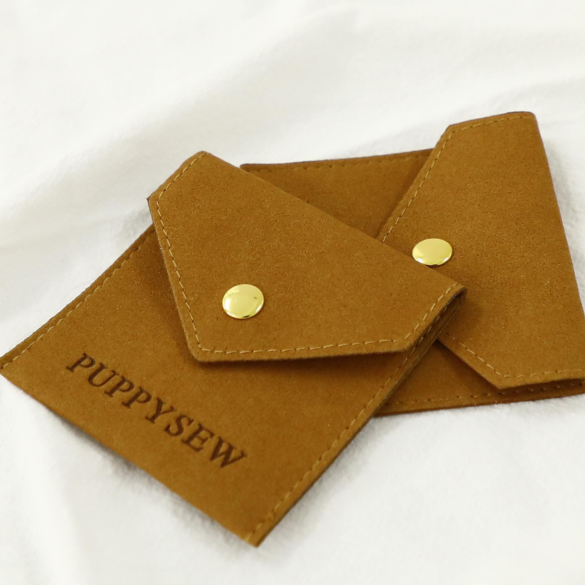 Custom Logo Microfiber Jewelry Pouch with Button (8x8cm)-zoom-4