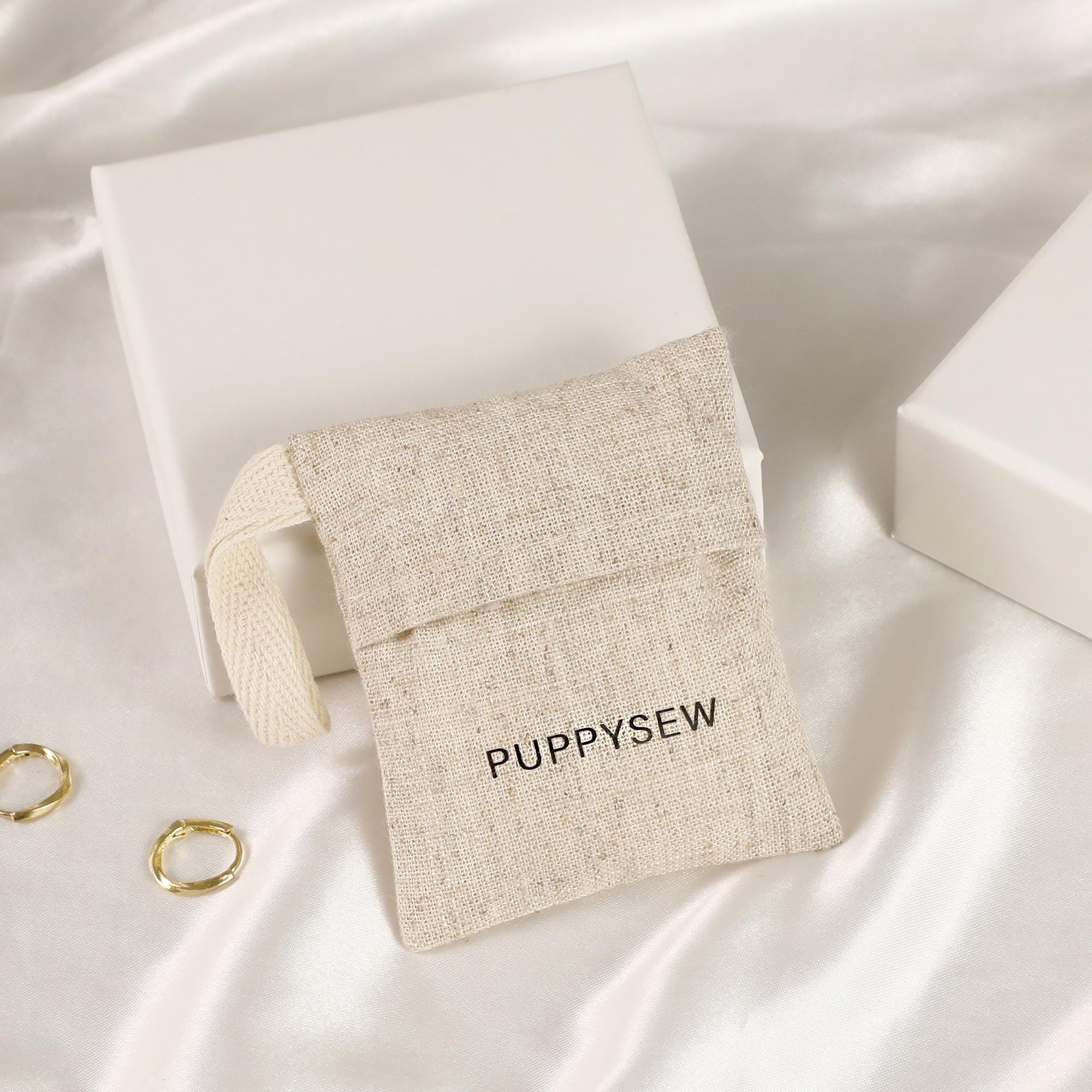50 Natural Linen Jewelry Bags with Custom Logo-zoom-9
