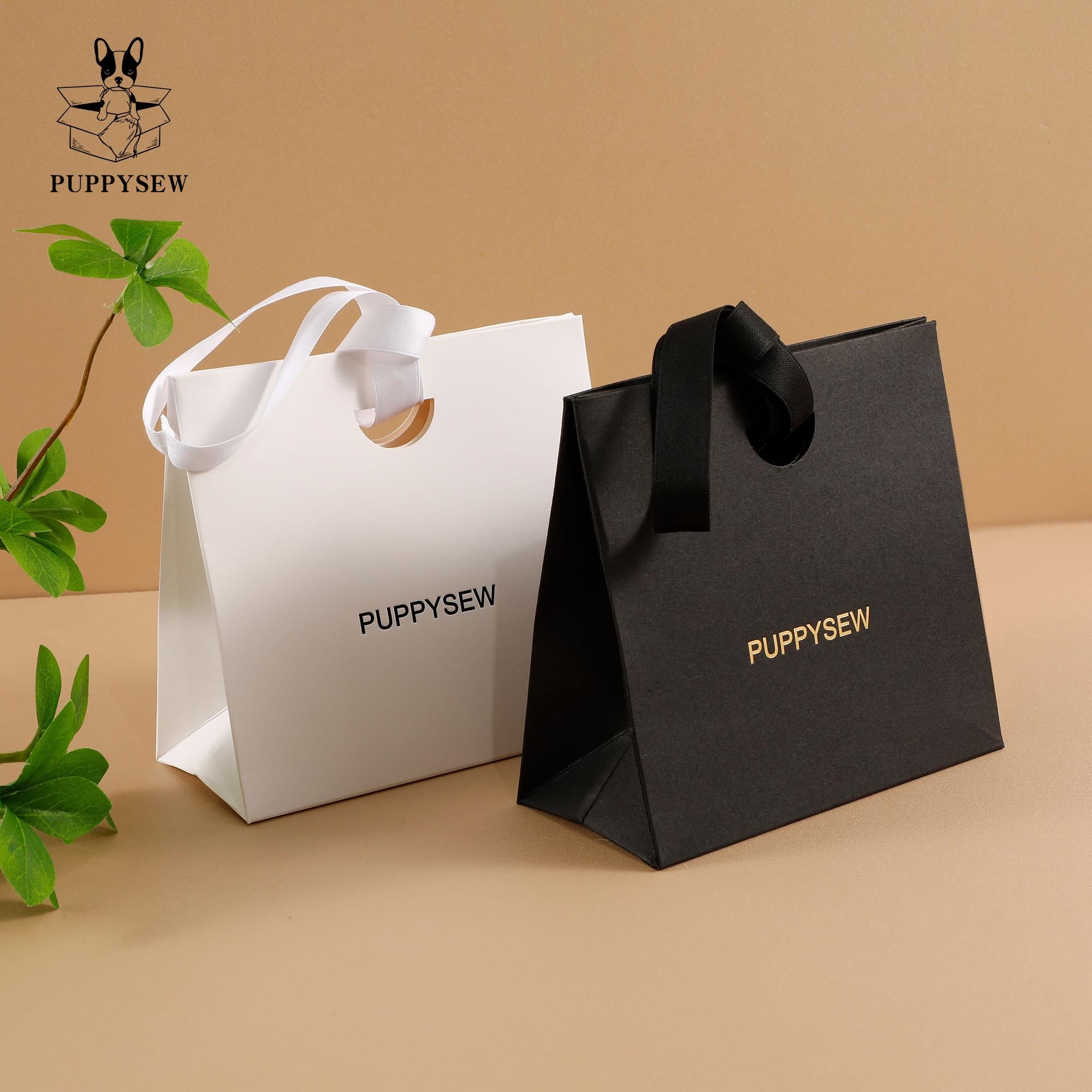 Custom Kraft Paper Gift Bags with Logo & Ribbon – Thick Texture Packaging
