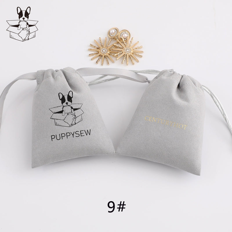 Custom Logo Microfiber Drawstring Bags, Personalized Jewelry Packaging-zoom-