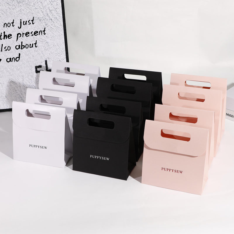 Customizable Printed Black Paper Bags, Jewelry Packaging-zoom-