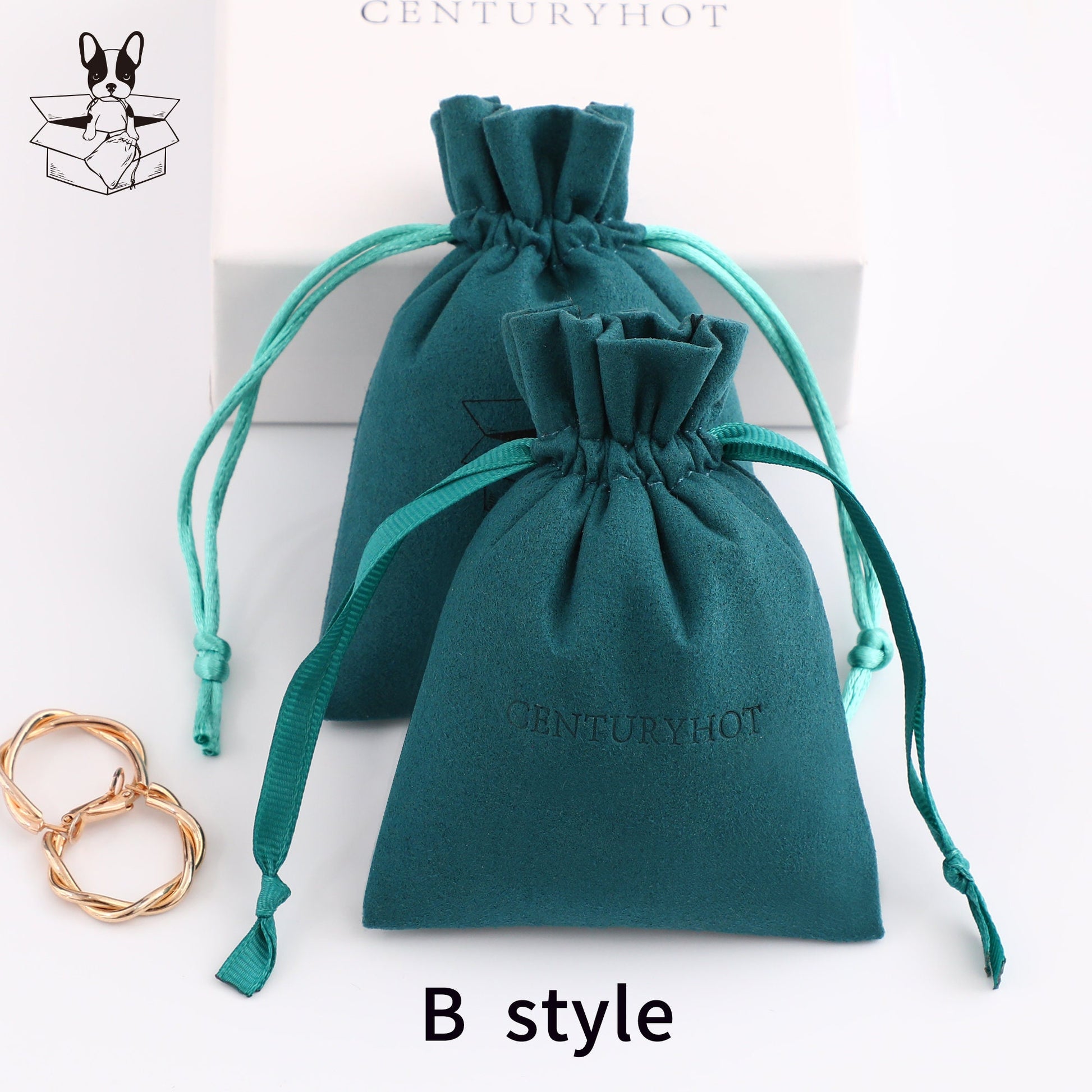 Personalized Microfiber Drawstring Bag, Custom Logo Jewelry Packaging-7