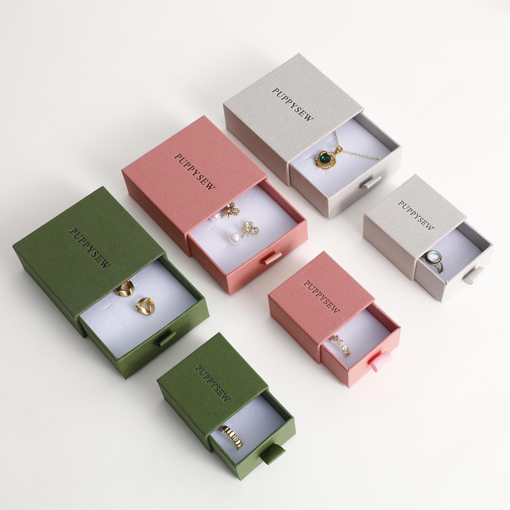 Drawer-Style Jewelry Gift Box, Custom Logo Packaging (9x9x3.5cm)-zoom-9