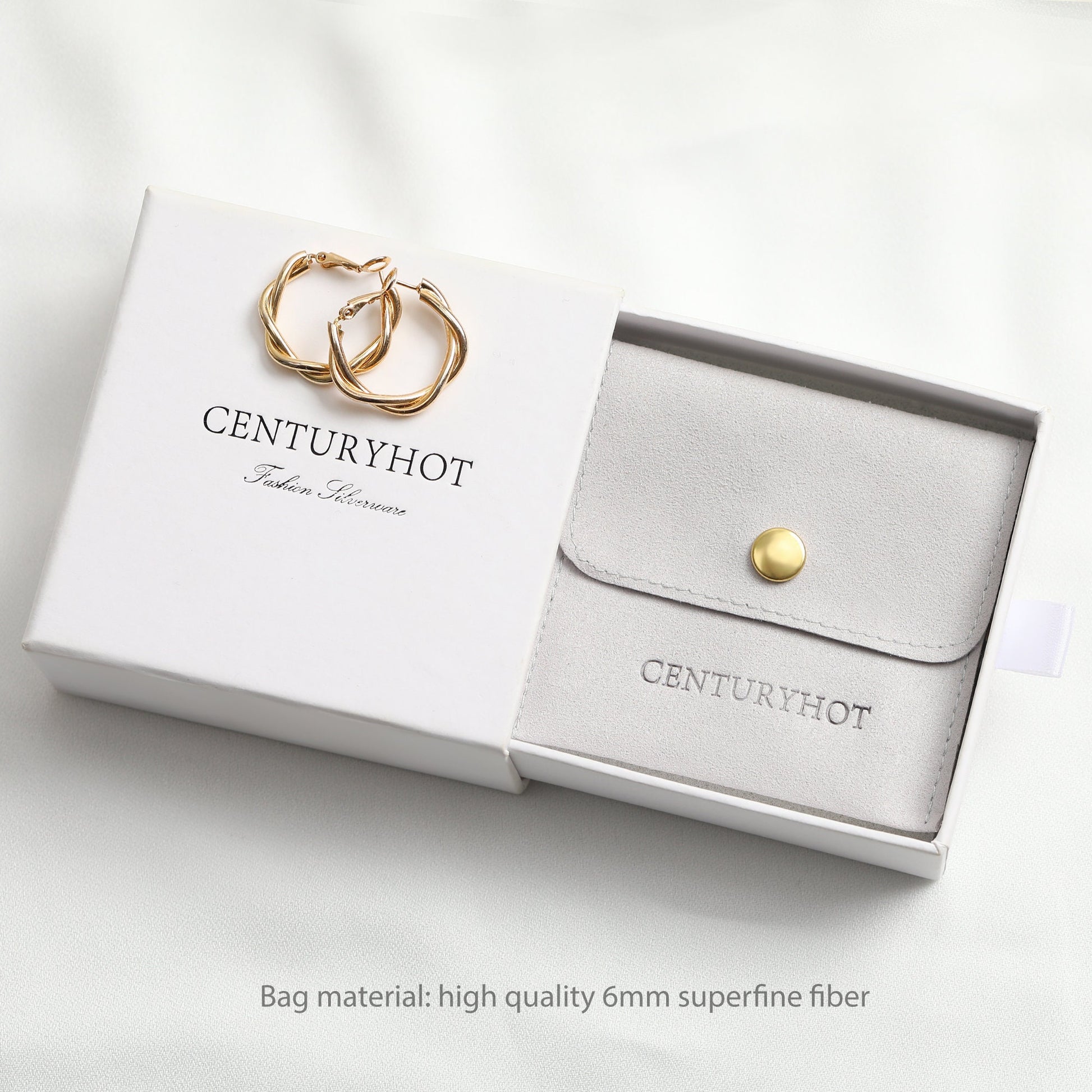 Personalized Jewelry Box Set: Microfiber Bag & Cardboard Drawer-1