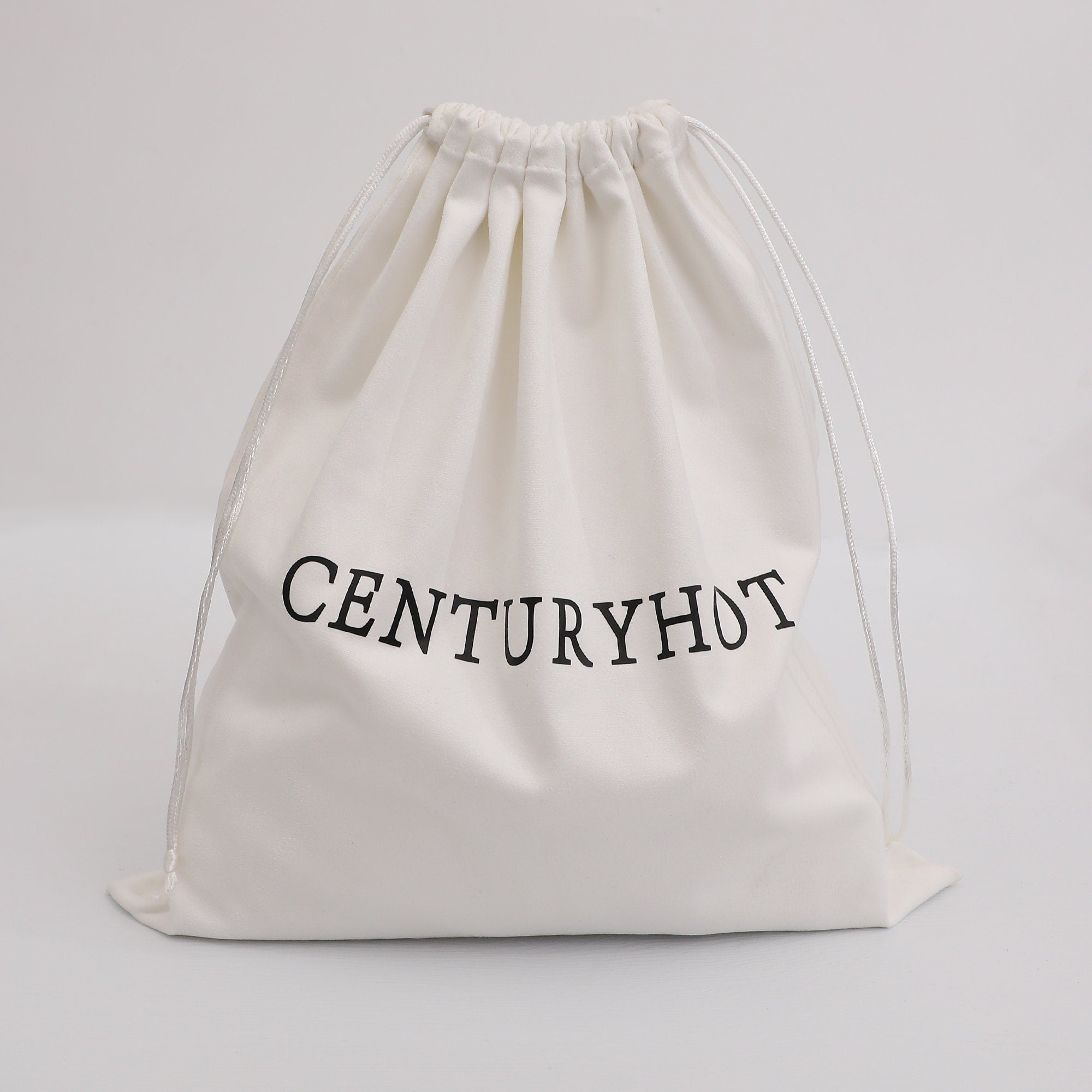 Personalized Logo Flannel Drawstring Bag, Custom Jewelry Pouch-zoom-5