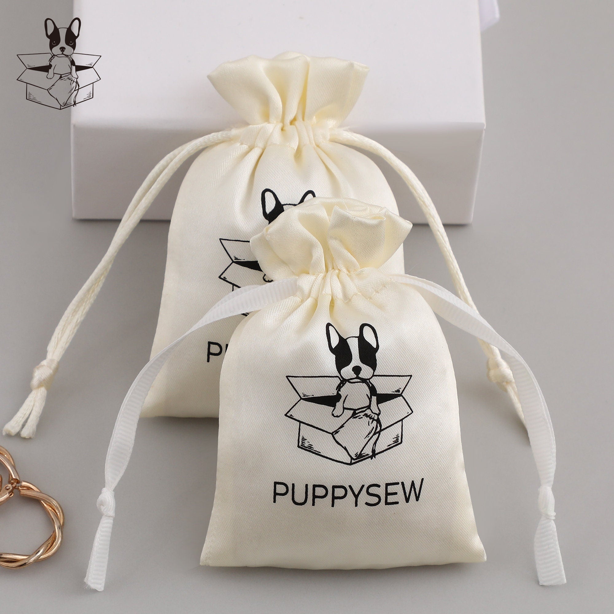 Custom Satin Drawstring Bag: Personalized Logo, Jewelry Packaging