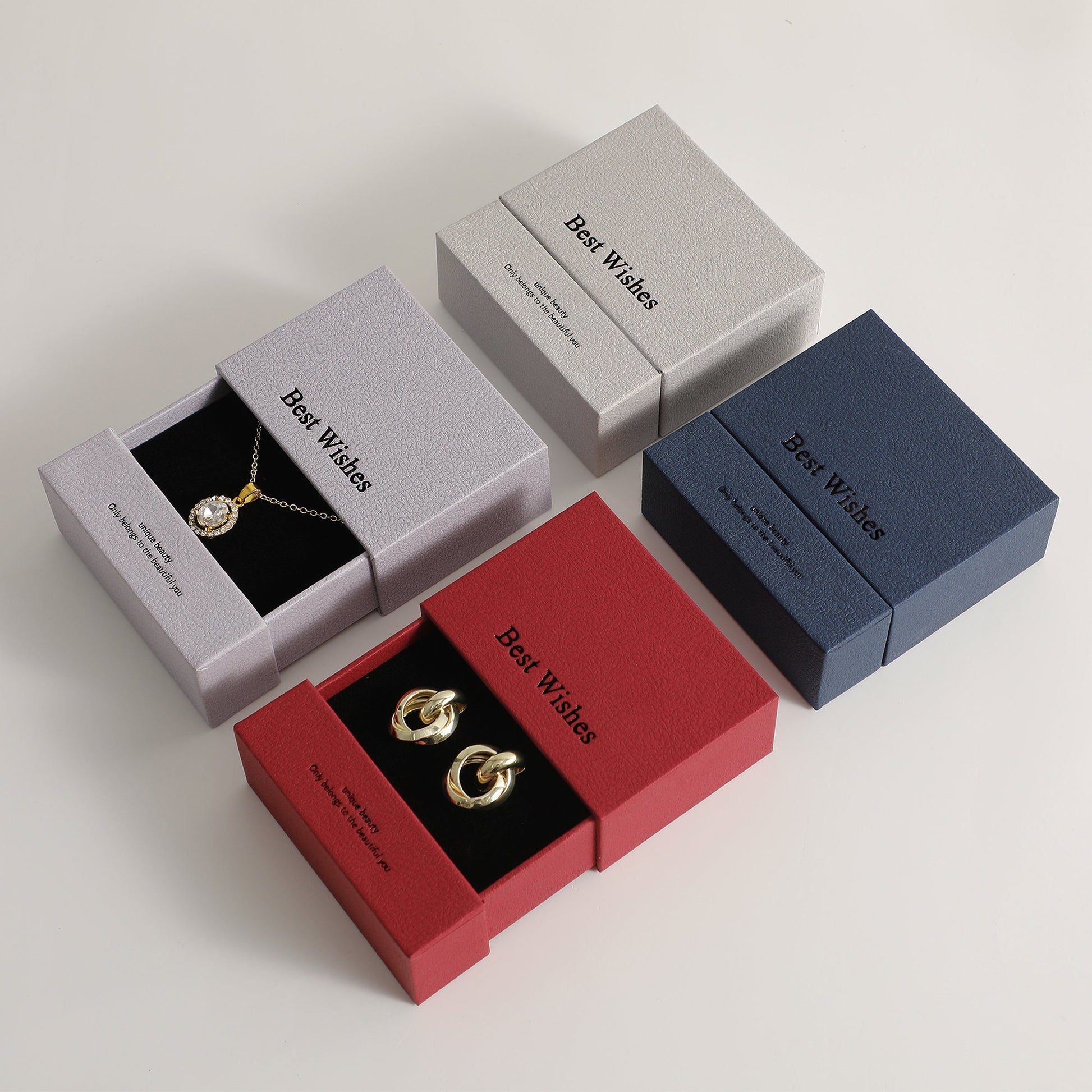 Customizable Logo Jewelry Box: Necklace, Ring, Earring Gift Packaging-9