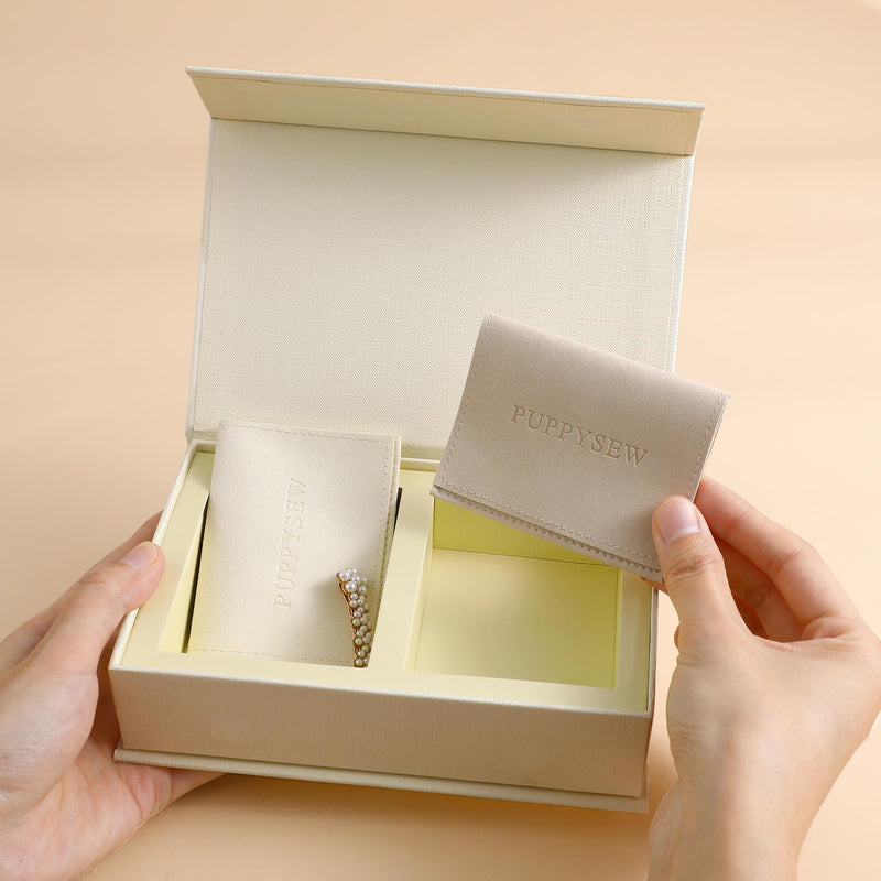 Custom Logo Jewelry Box – Personalized Card Slots, Pouch & Cloth-zoom-
