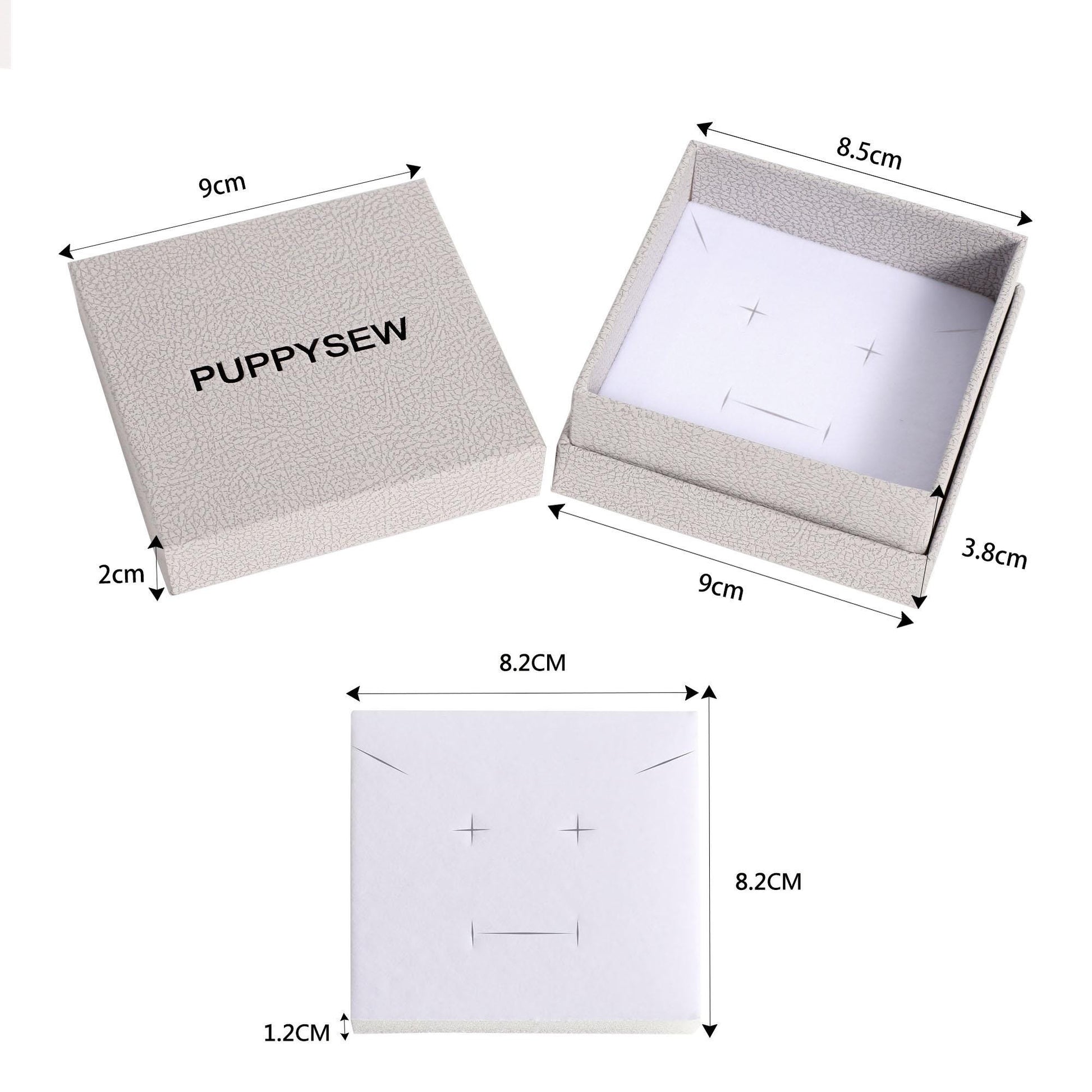 Custom Jewelry Box, Ring Earring Necklace Packaging, 9x9x4cm-5