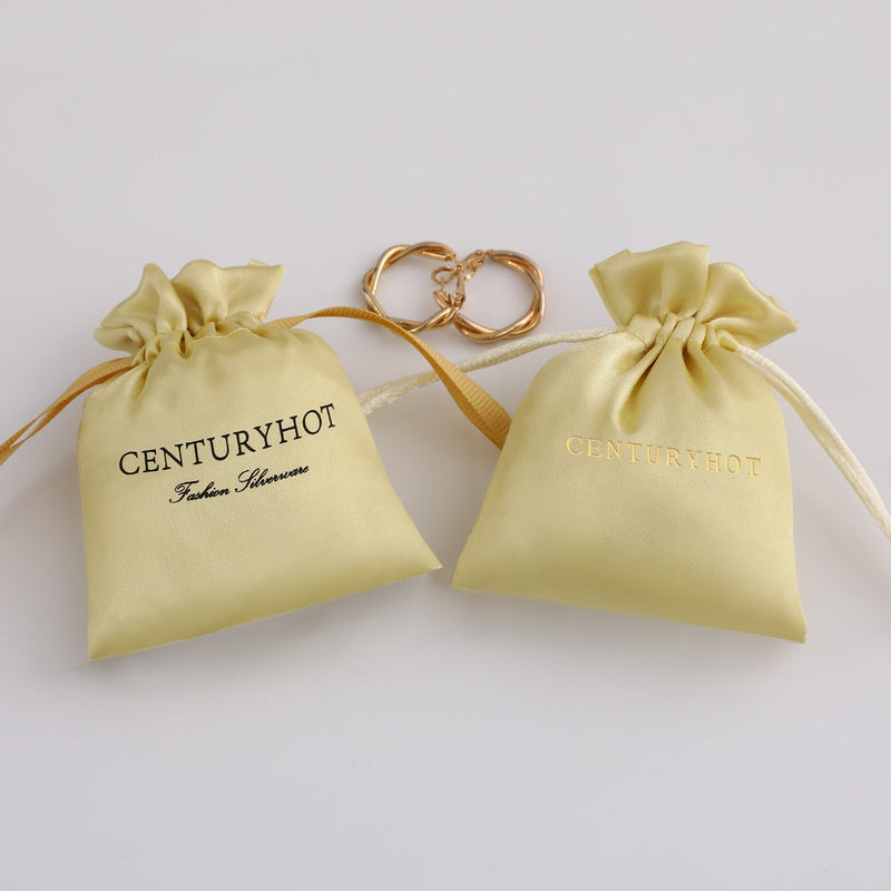 Custom Logo Satin Drawstring Pouch, Jewelry Packaging-zoom-