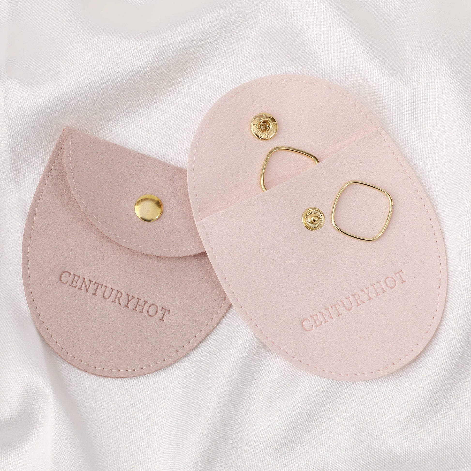 Personalized Embossed Microfiber Jewelry Bags, Custom Logo Packaging-8