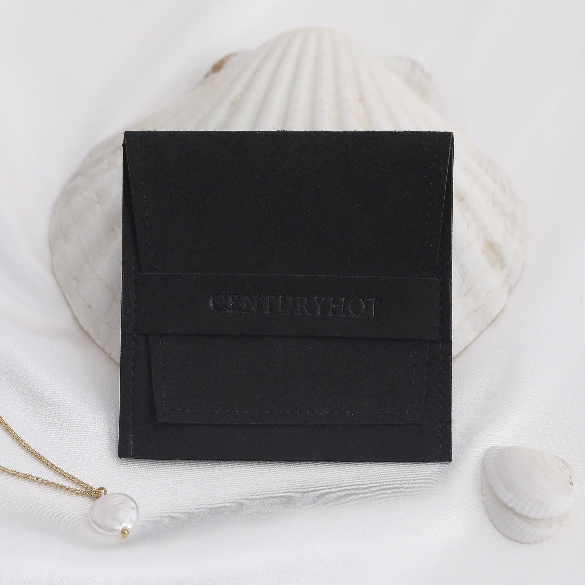 Custom Logo Microfiber Jewelry Bag - Black Fashion Packaging (50pcs)-2