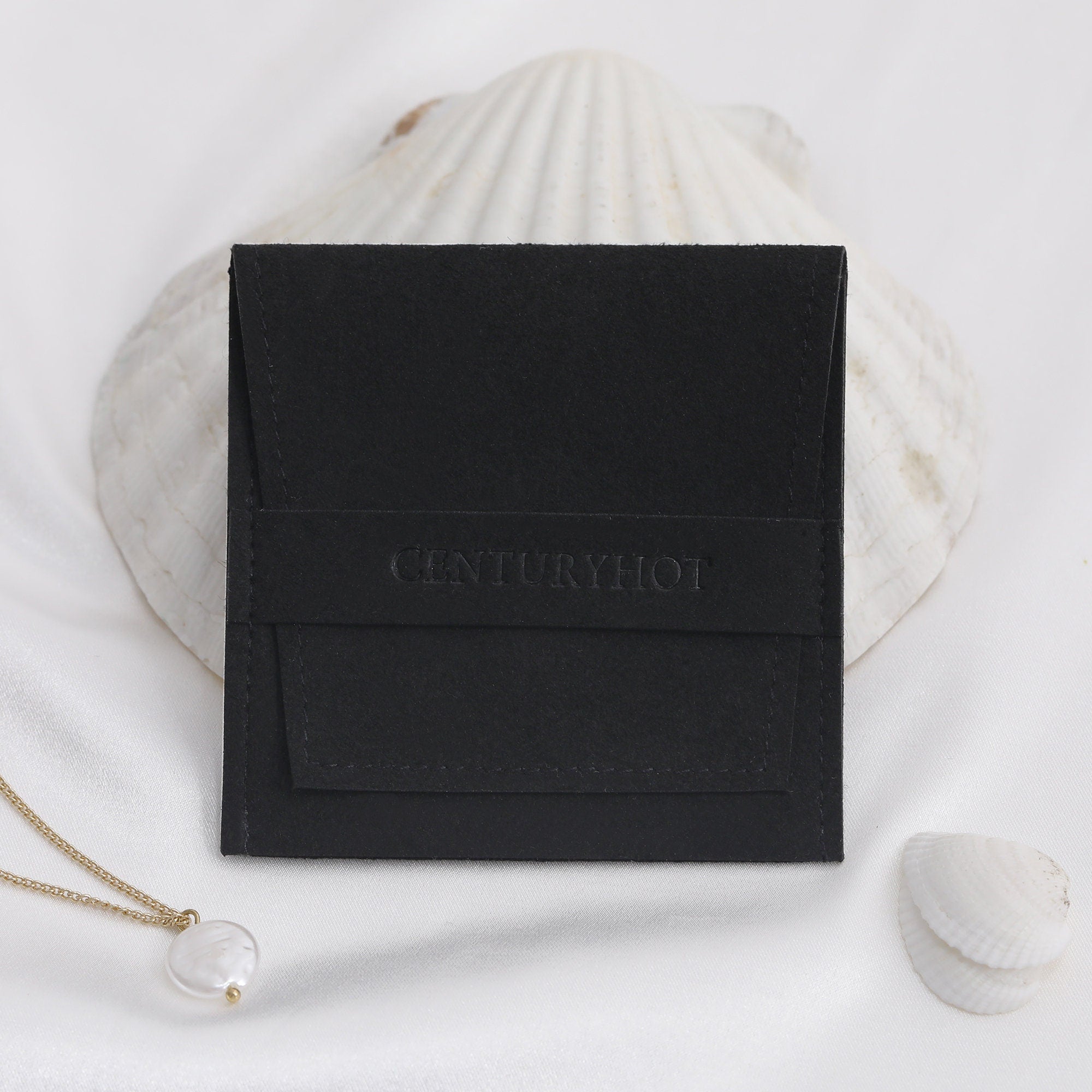 Custom Logo Microfiber Jewelry Bag - Black Fashion Packaging (50pcs)