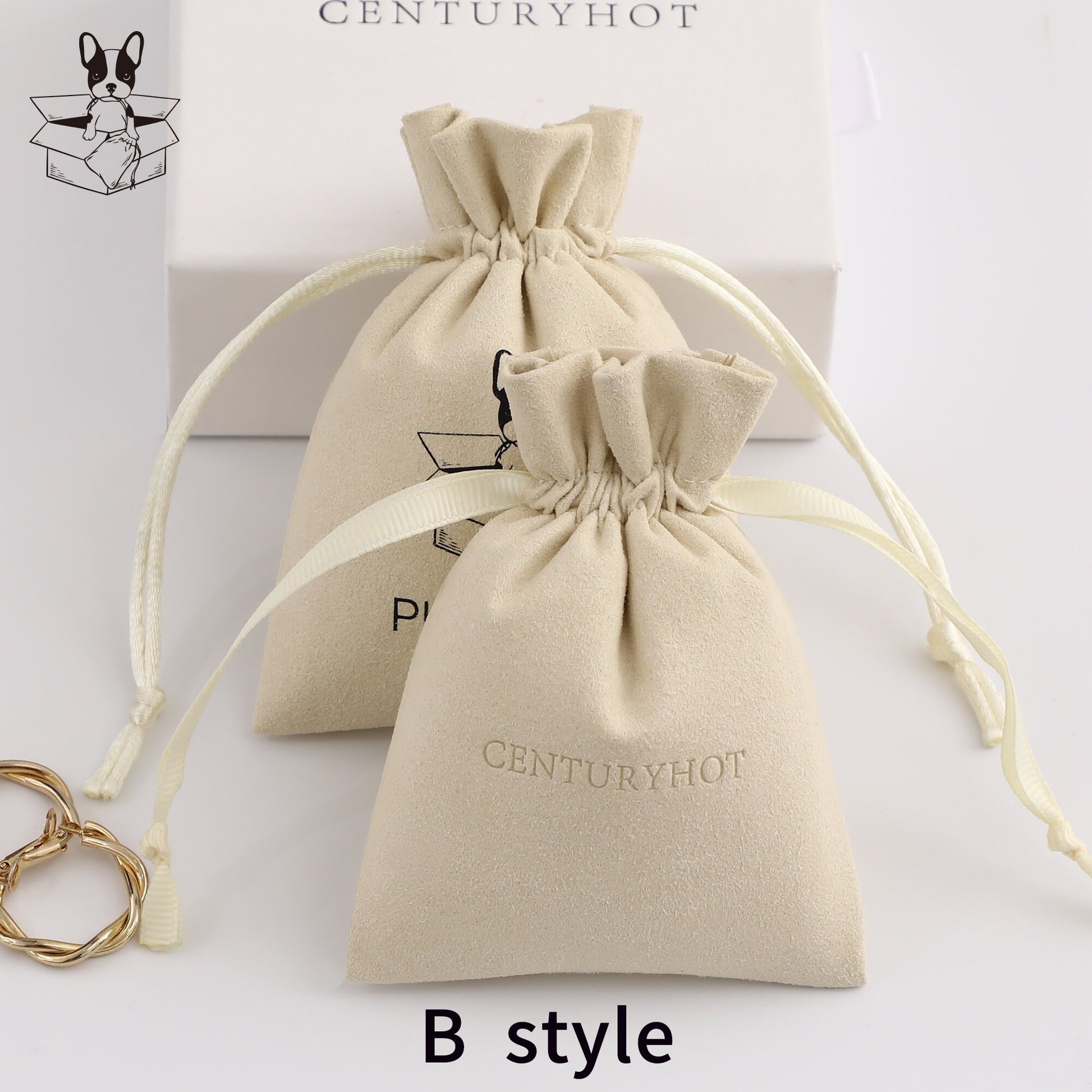 Personalized Microfiber Drawstring Bag, Custom Logo Jewelry Packaging-7