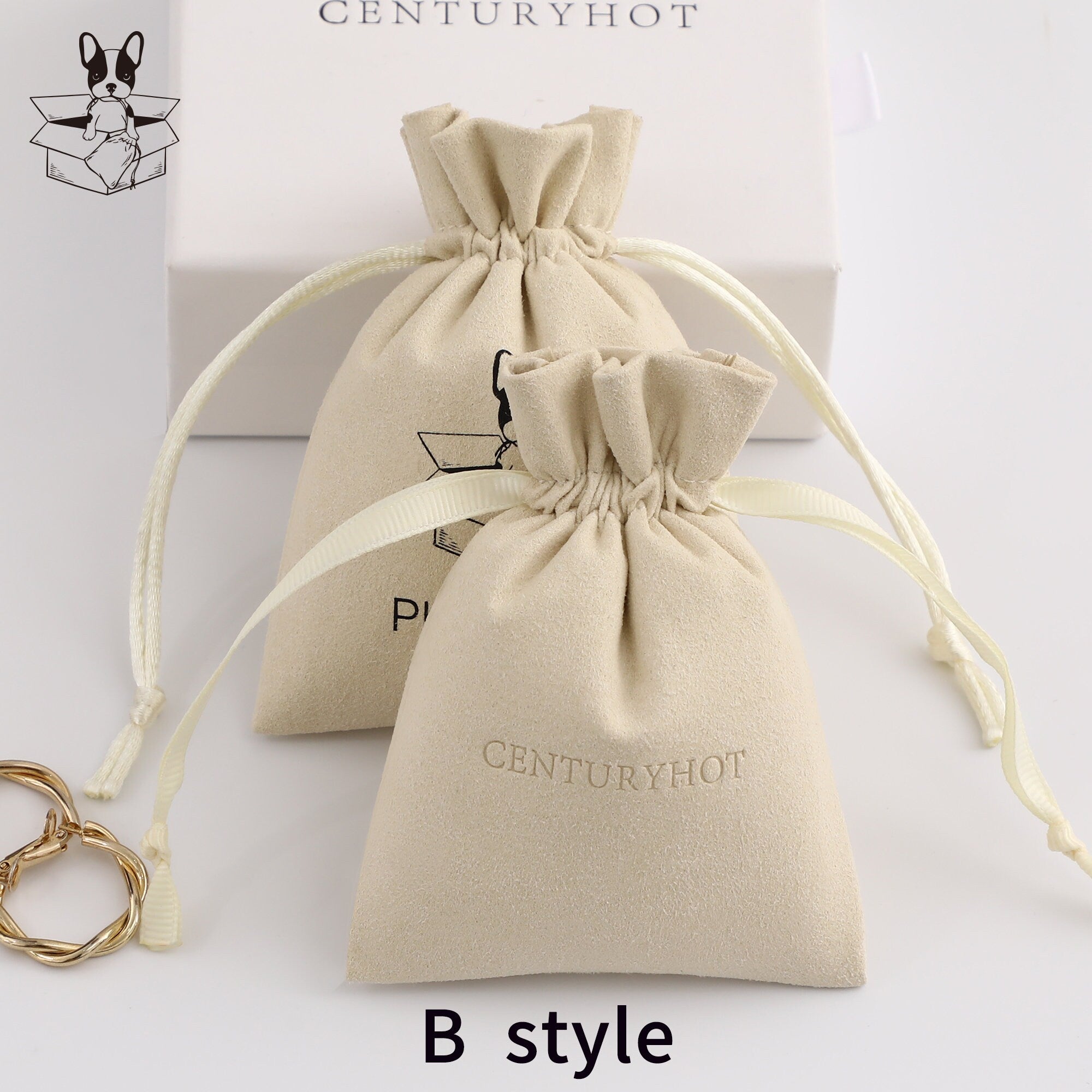 Personalized Microfiber Drawstring Bag, Custom Logo Jewelry Packaging-zoom-7