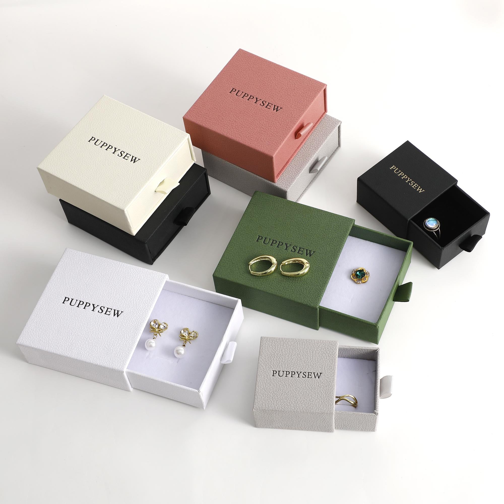 Drawer-Style Jewelry Gift Box, Custom Logo Packaging (9x9x3.5cm)