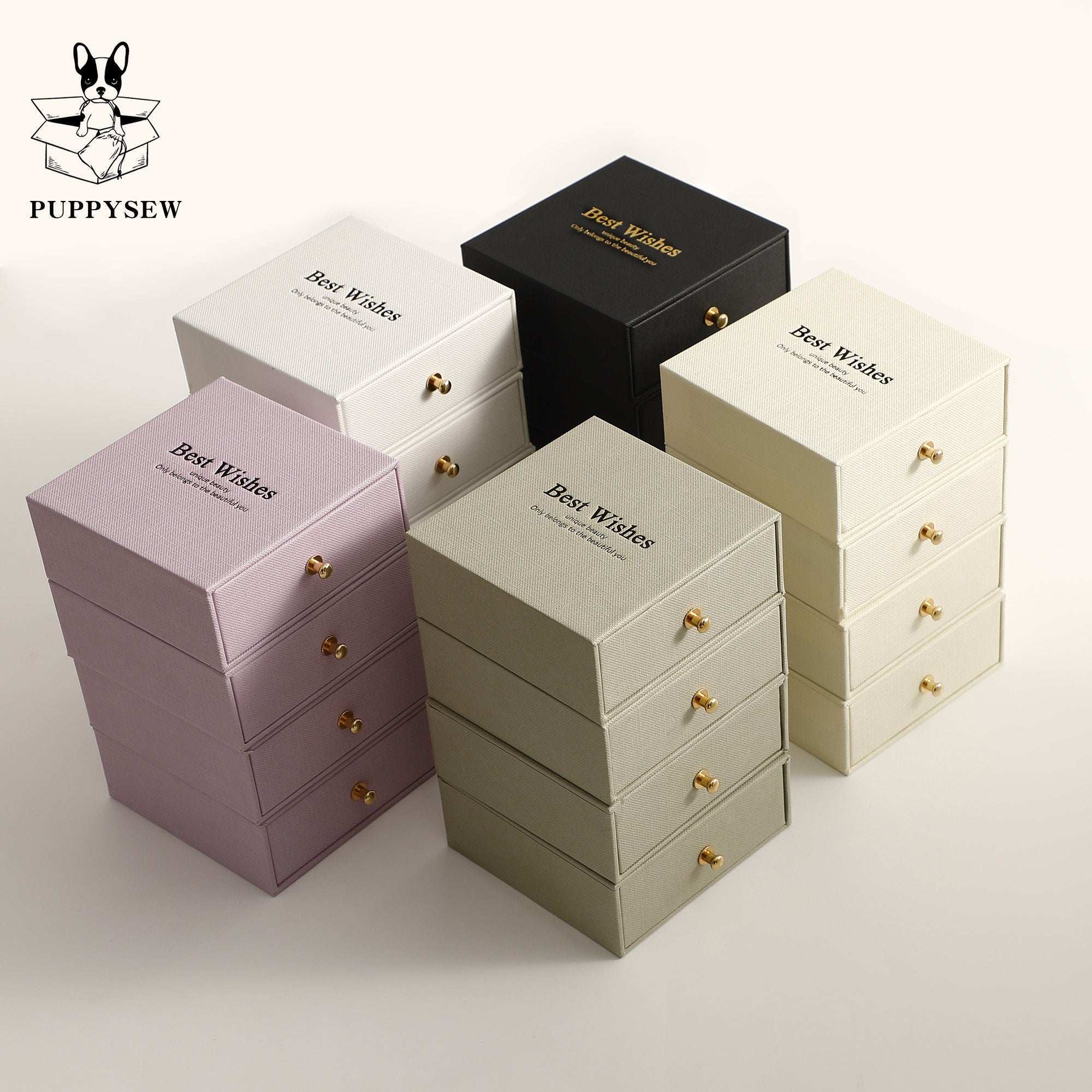 Customizable Jewelry Box with Metal Handle - Necklace, Ring Packaging (50pcs)-zoom-1