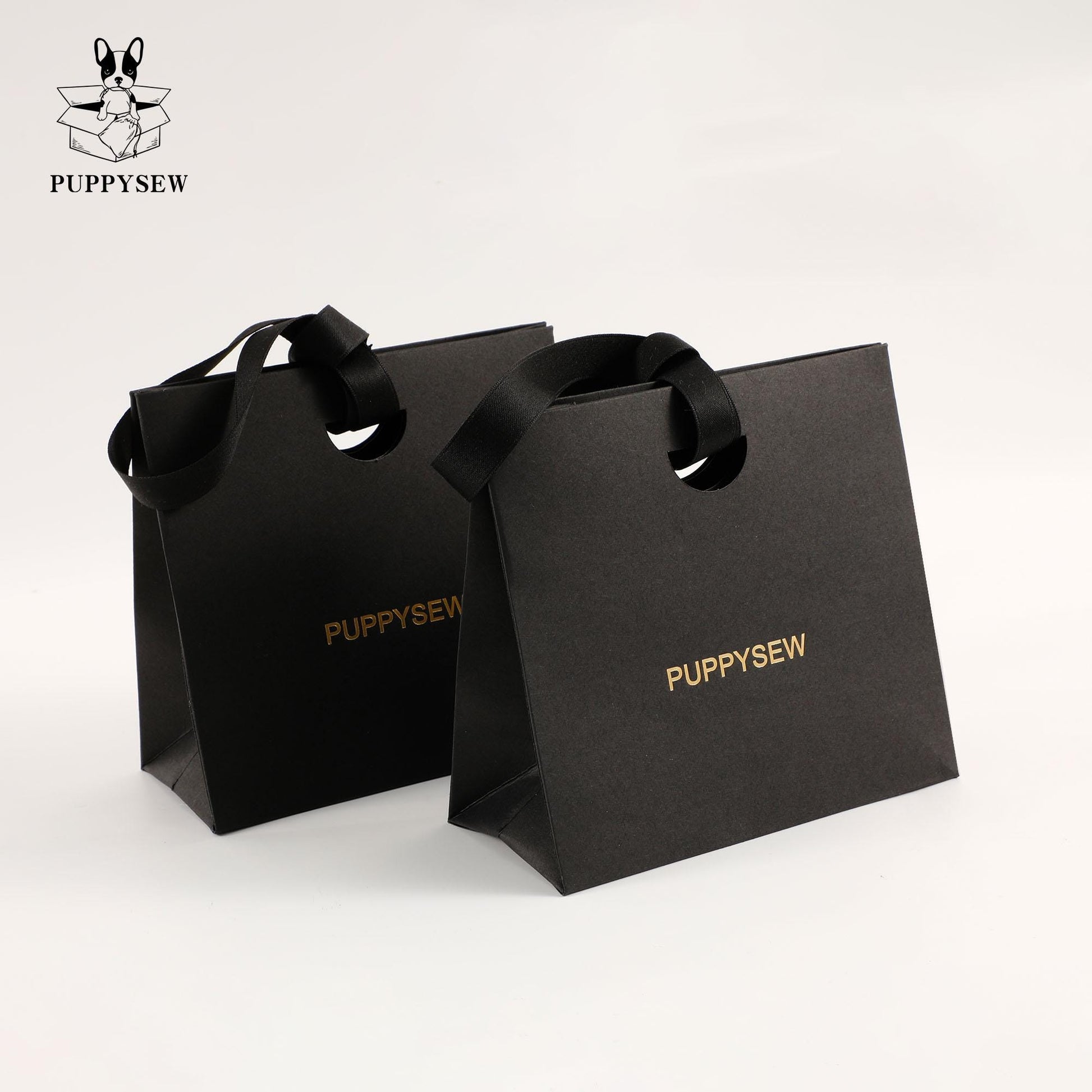 Custom Kraft Paper Gift Bags with Logo & Ribbon – Thick Texture Packaging-2