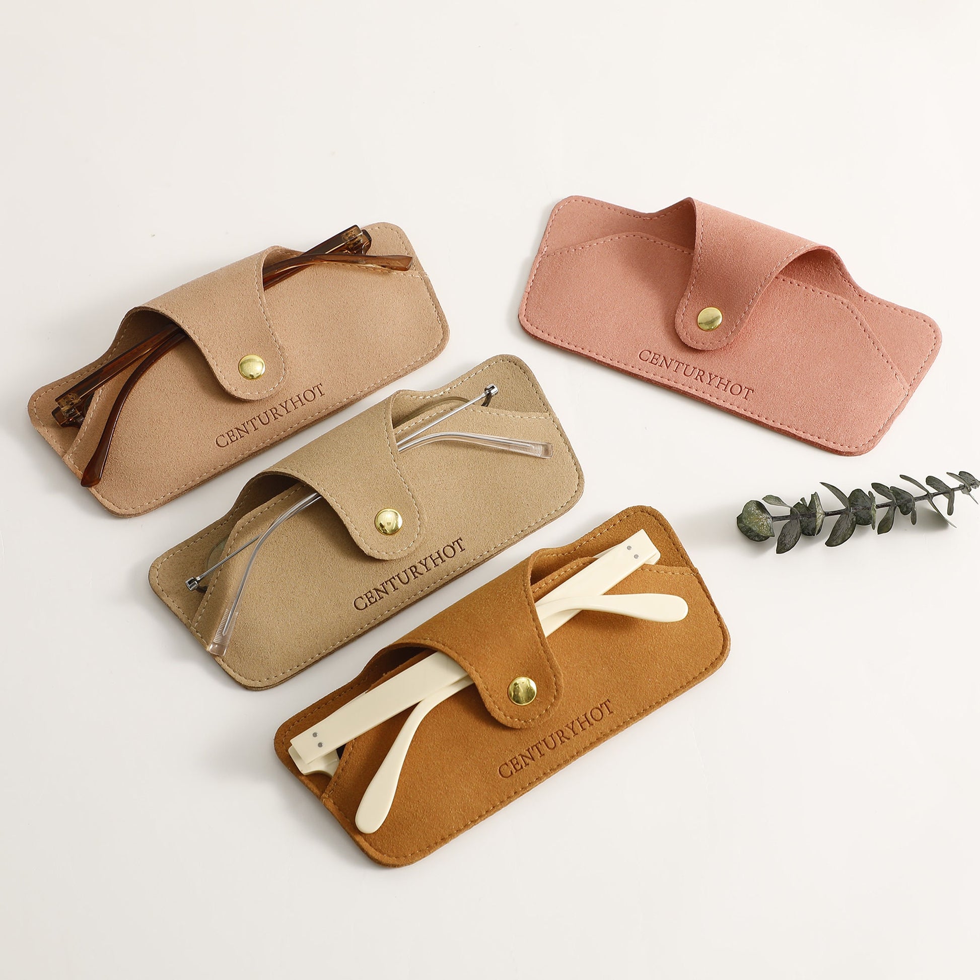 Microfiber Sunglasses Case, Portable Snap Closure, Customizable Logo-1