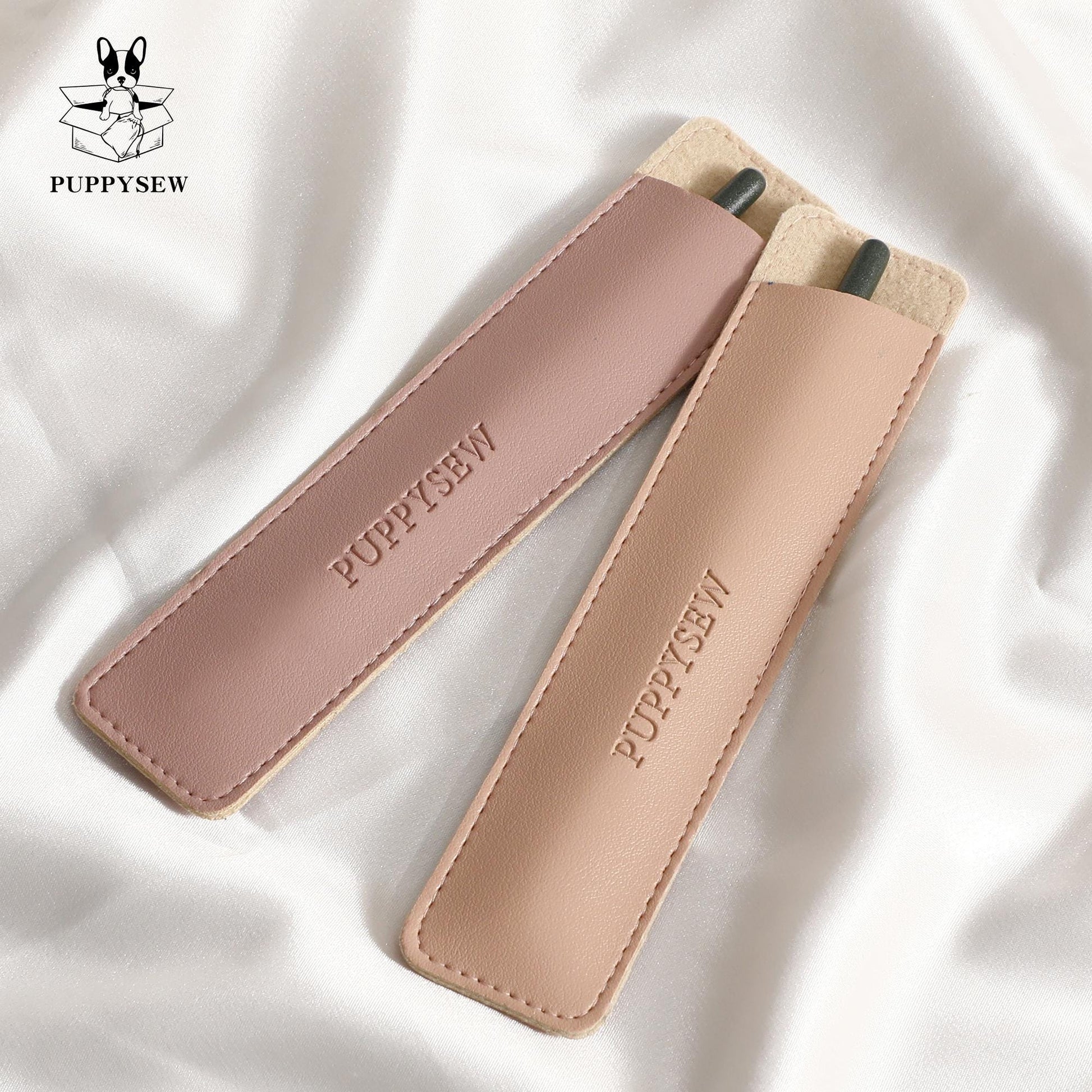 Embossed Faux Leather Pen or Makeup Brush Cover (50pcs)-2