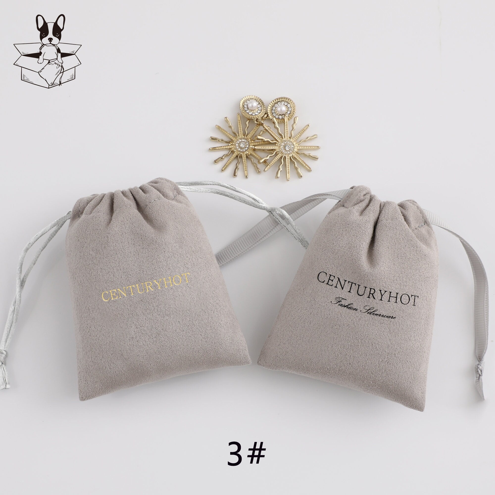 Personalized Suede Drawstring Bag: Custom Logo Jewelry Pouch-zoom-2