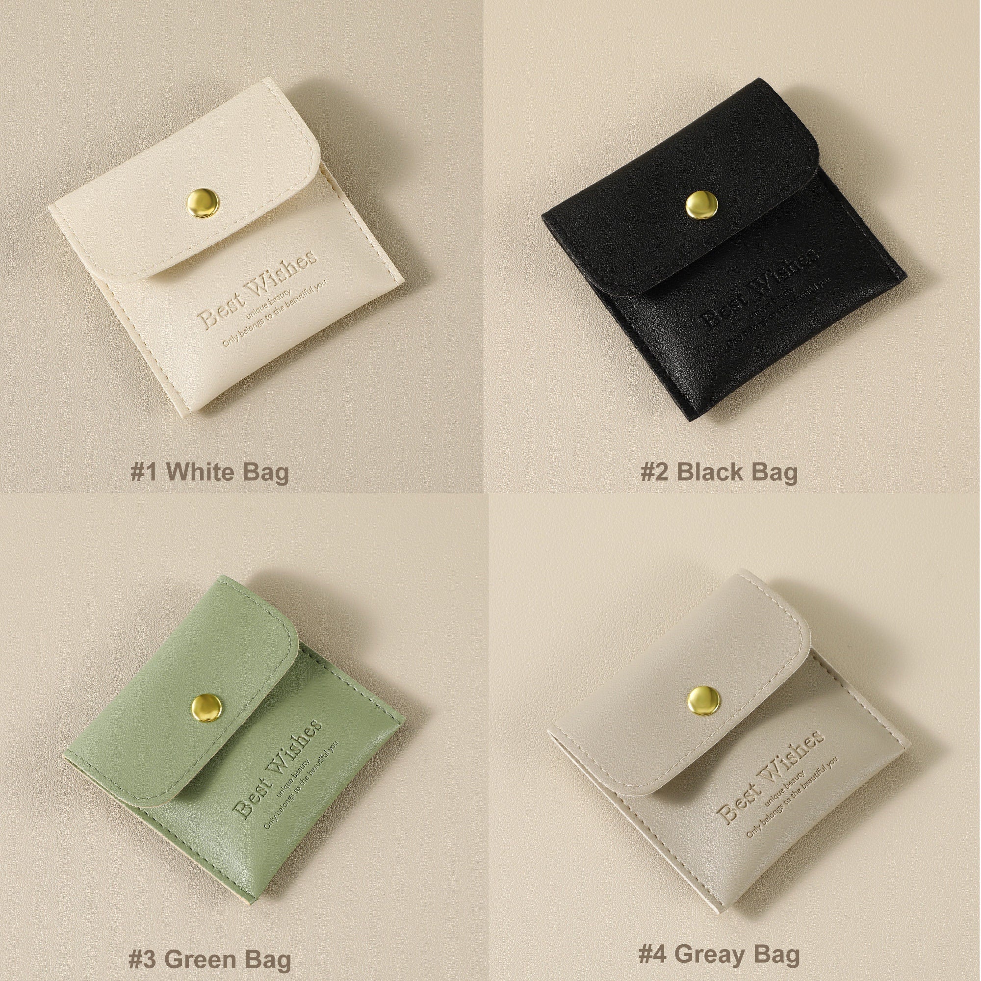 50 Cardboard Jewelry Box Sets, Faux Leather Bags (9x9x3.2cm)-zoom-9
