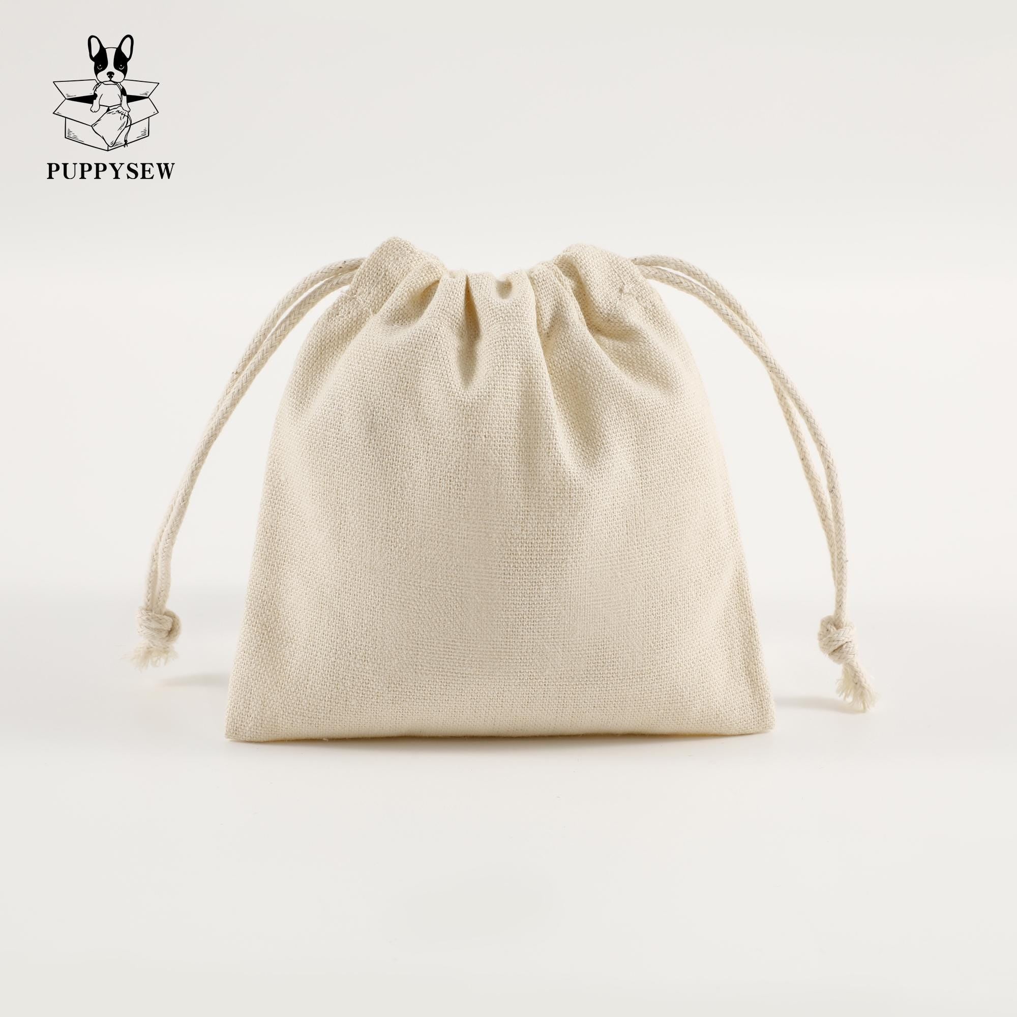 100 Custom Cotton Canvas Drawstring Bags: Logo Jewelry Packaging-zoom-9