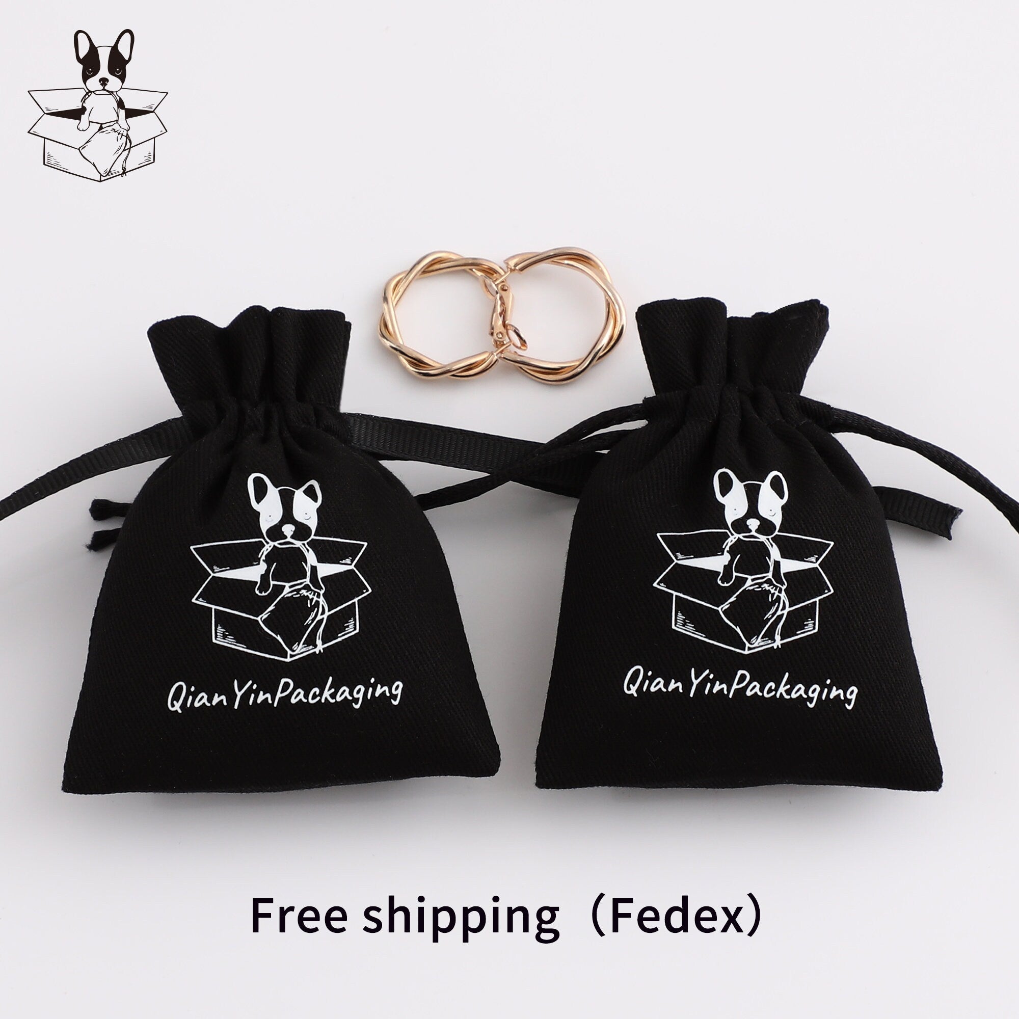 Custom Logo Cotton Drawstring Bag, Personalized Jewelry Packaging-zoom-4