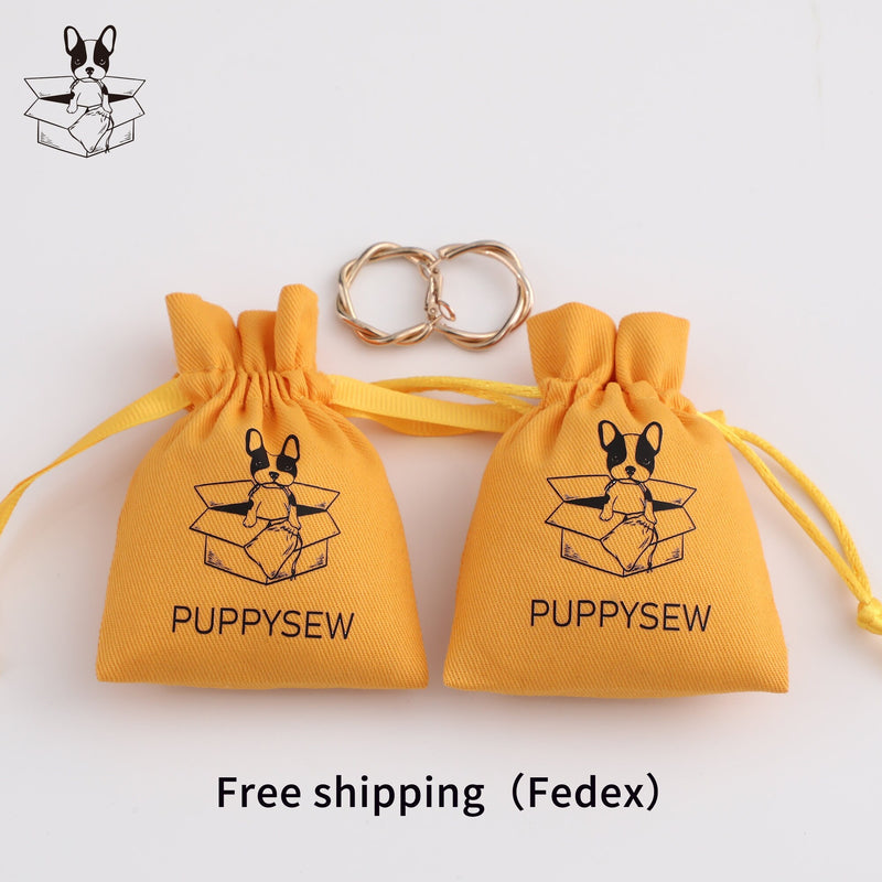Custom Logo Cotton Drawstring Bag, Personalized Jewelry Pouch-zoom-