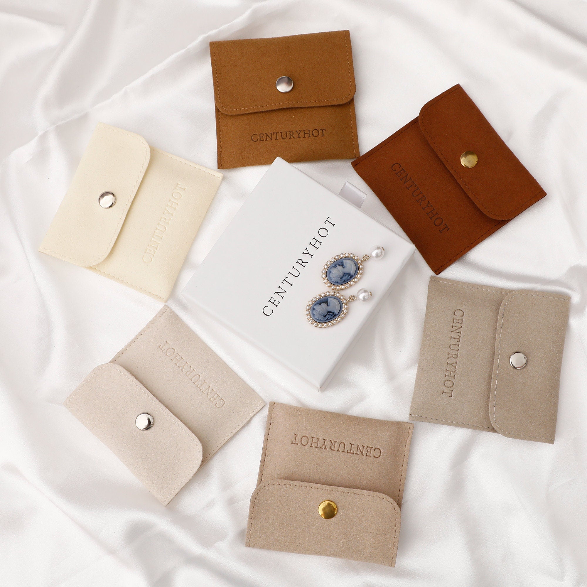 Personalized Jewelry Box Set: Microfiber Bag & Cardboard Drawer-zoom-5