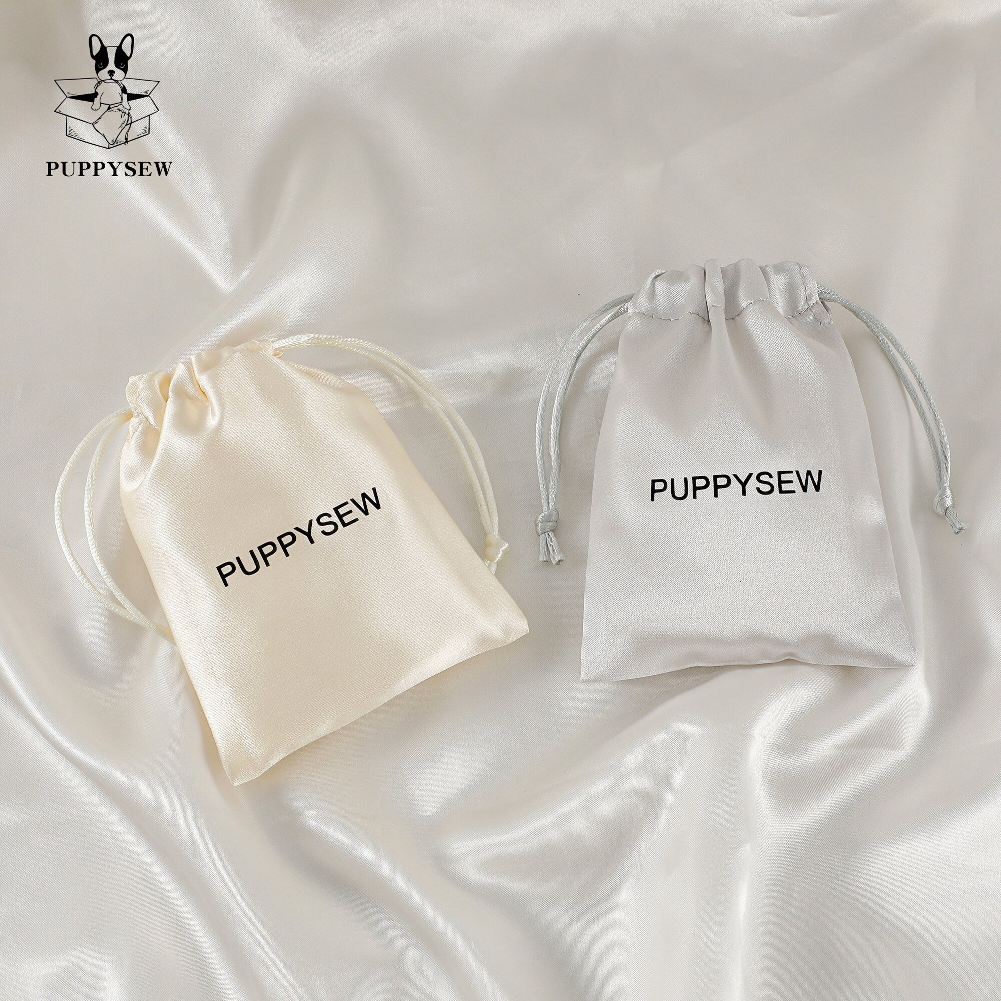 Personalized Satin Drawstring Pouch, Custom Logo Jewelry Packaging-zoom-9