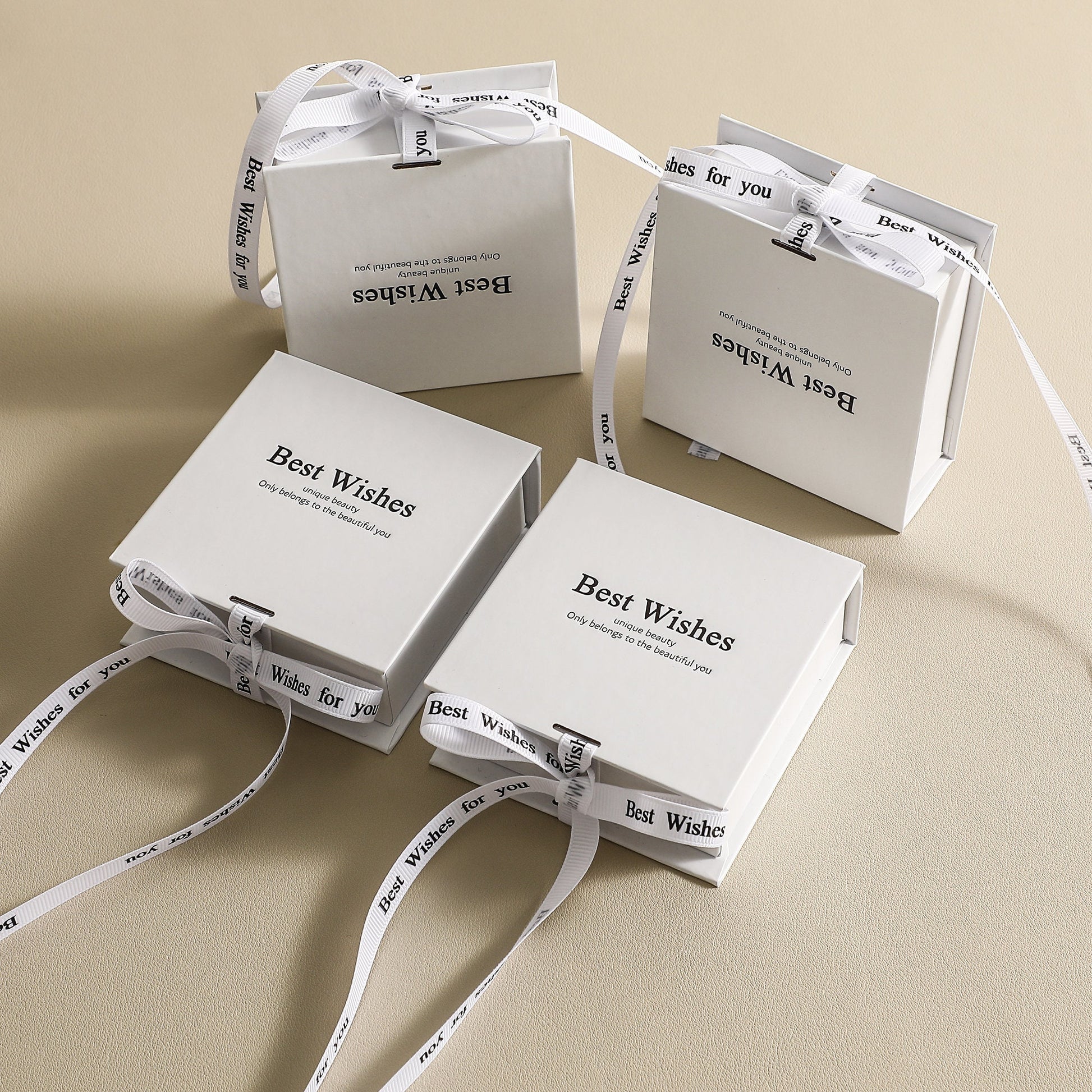 Ribbon Flip Jewelry Box: Cardboard Gift Box with Foam Insert-6