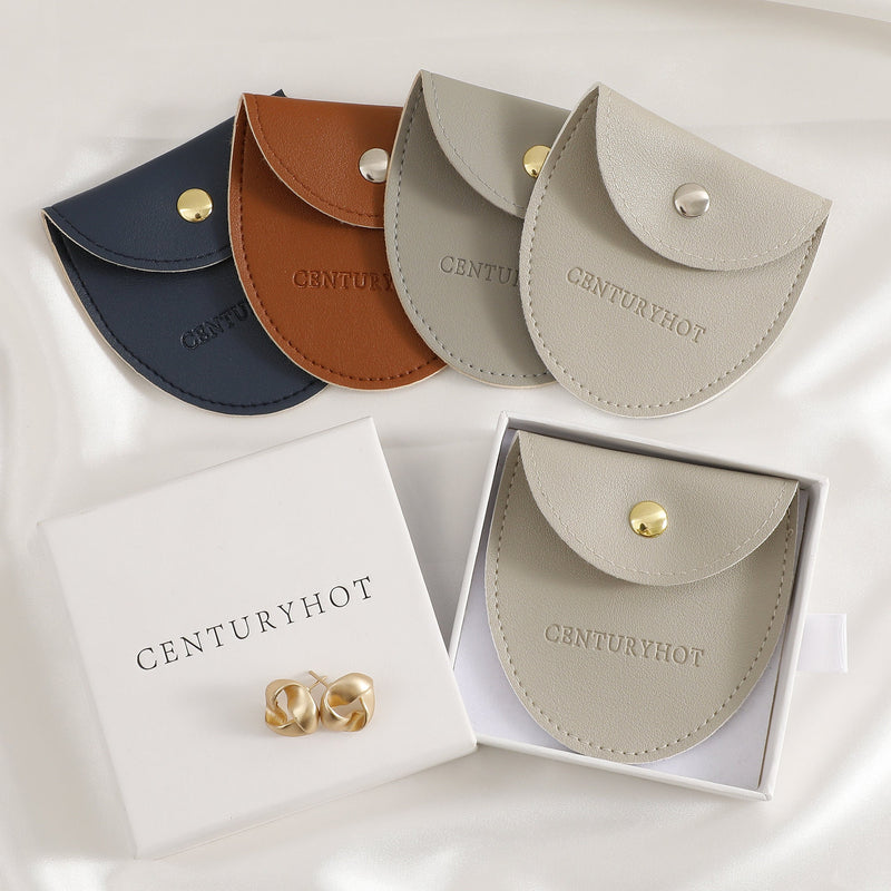 Custom Logo Faux Leather Jewelry Bags, Embossed Envelope Pouch-zoom-