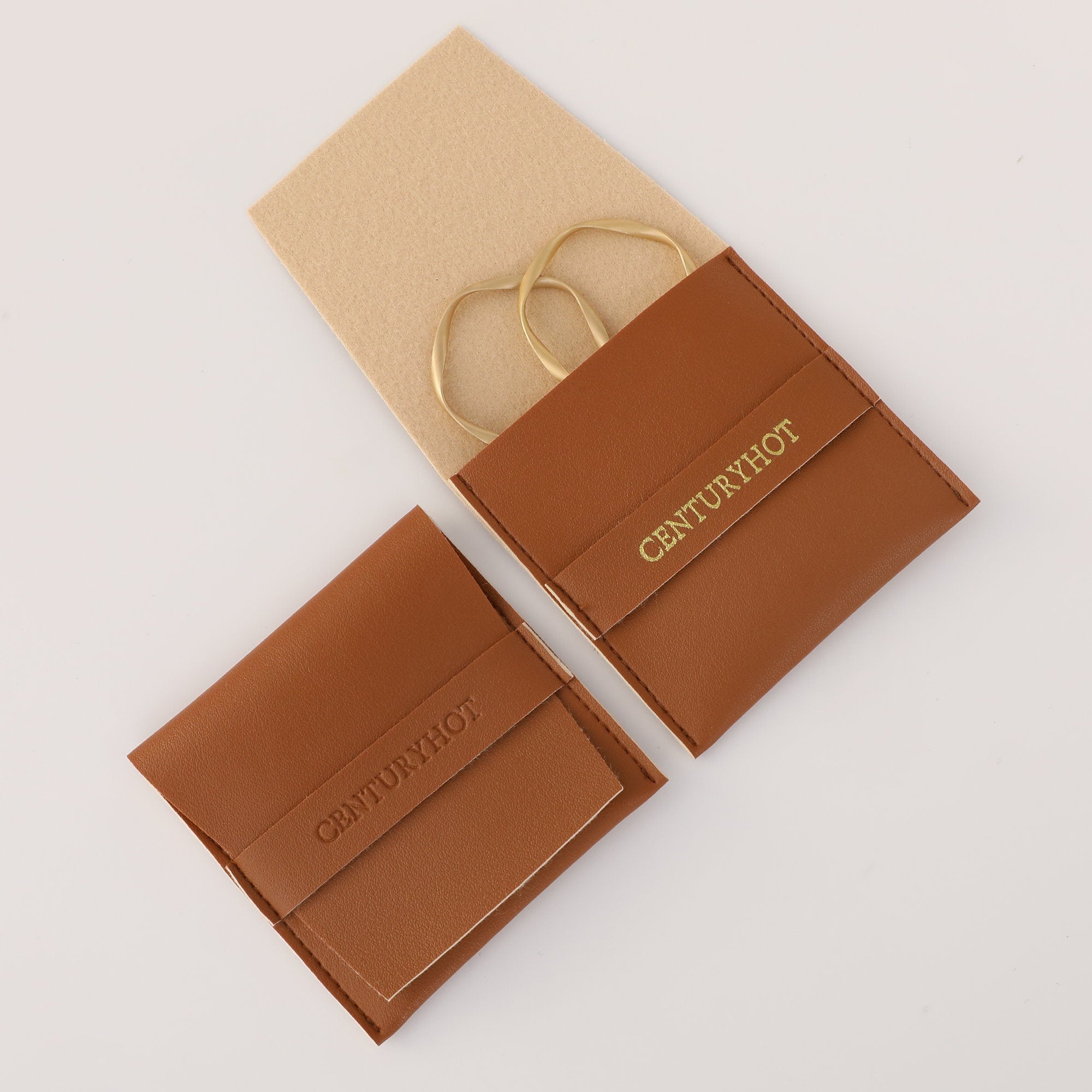 Customizable Faux Leather Jewelry Pouch, Personalized Logo Gift Wrap-zoom-1