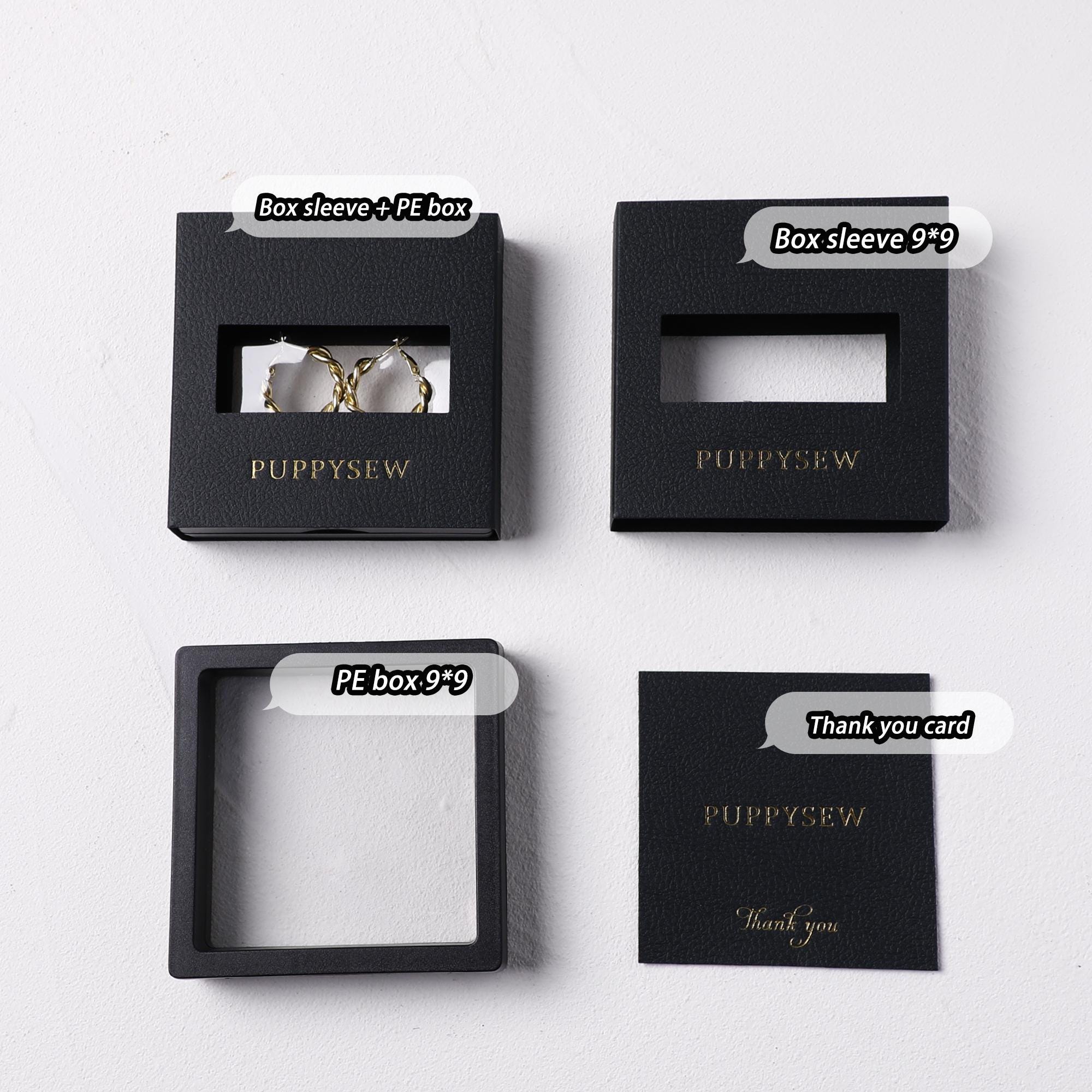 50pcs Custom Logo Jewelry Box Sleeves | Textured Cardboard Packaging for Small Business-zoom-3