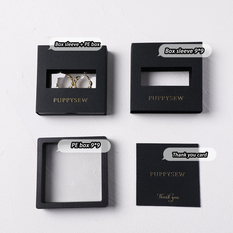 50pcs Custom Logo Jewelry Box Sleeves | Textured Cardboard Packaging for Small Business-zoom-