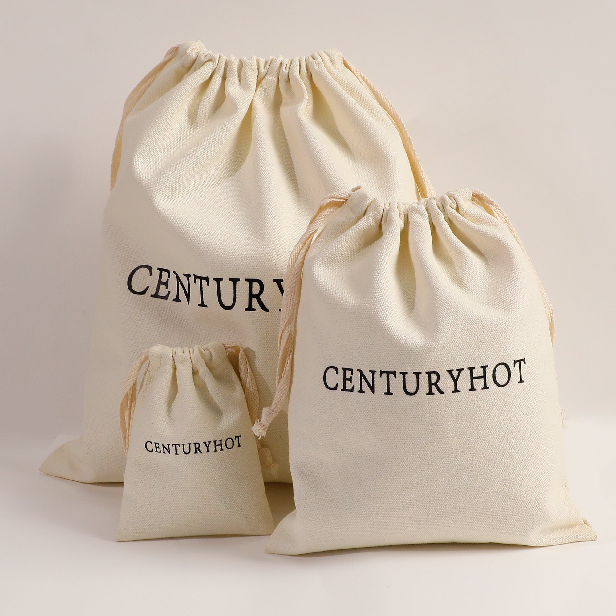 50 Canvas Drawstring Bags - Custom Logo Jewelry Packaging-zoom-1