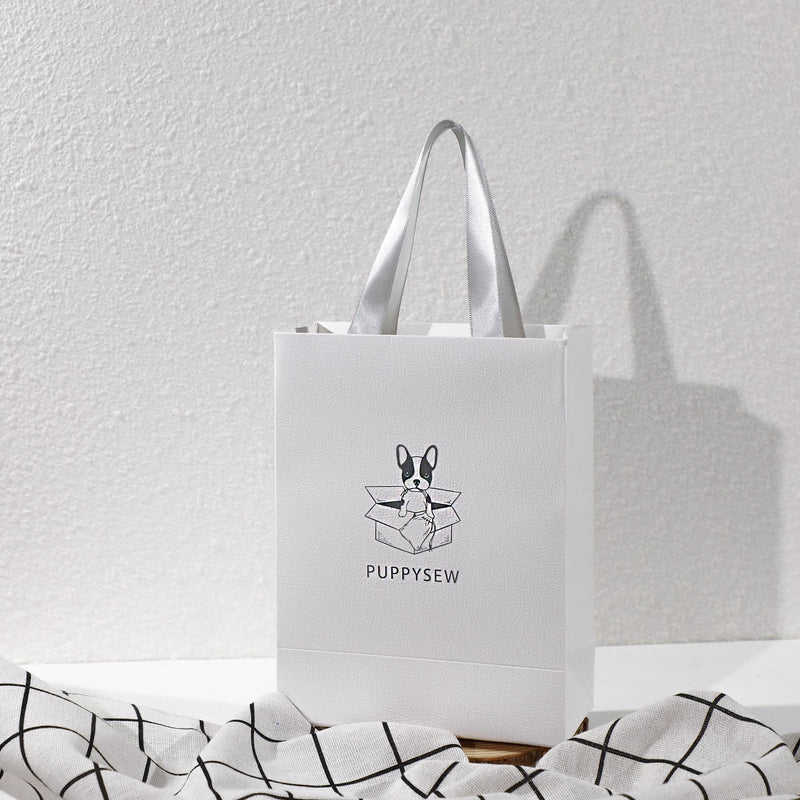 Custom Logo Paper Gift Bags – Art Textured, Ribbon Handle-zoom-