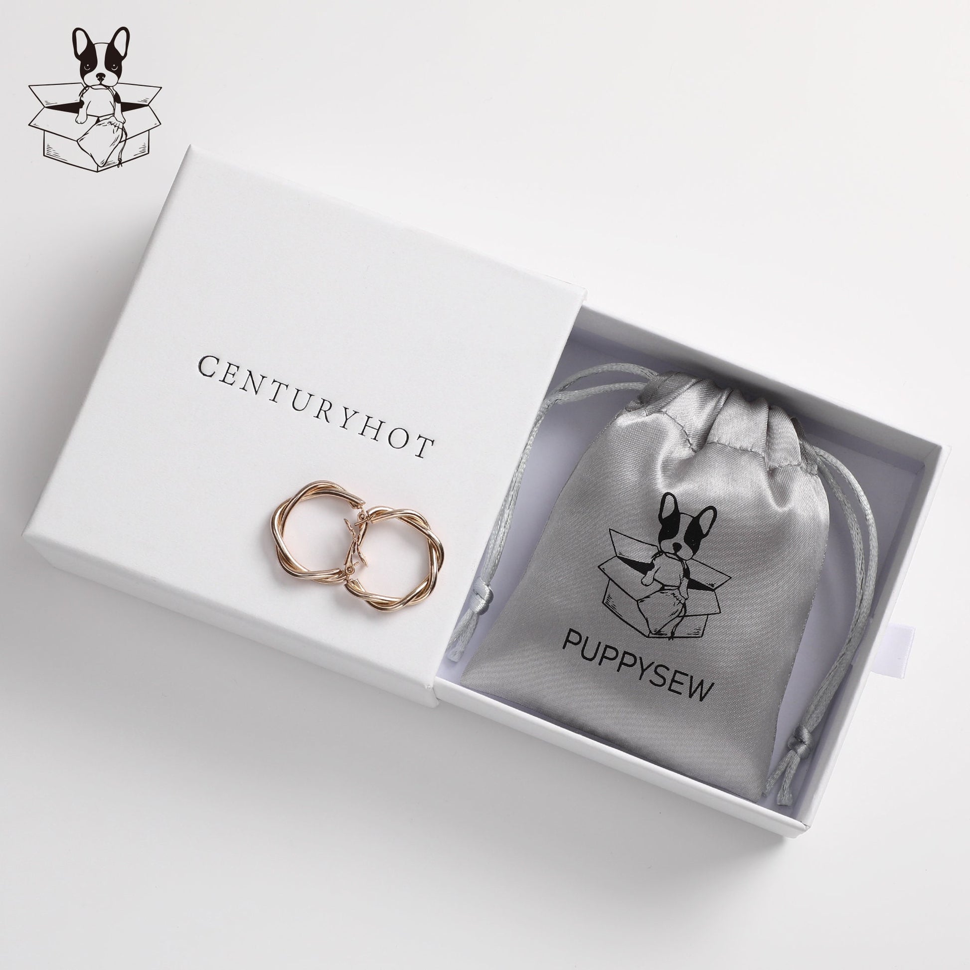 Custom Grey Satin Drawstring Pouch, Personalized Logo Jewelry Packaging-5