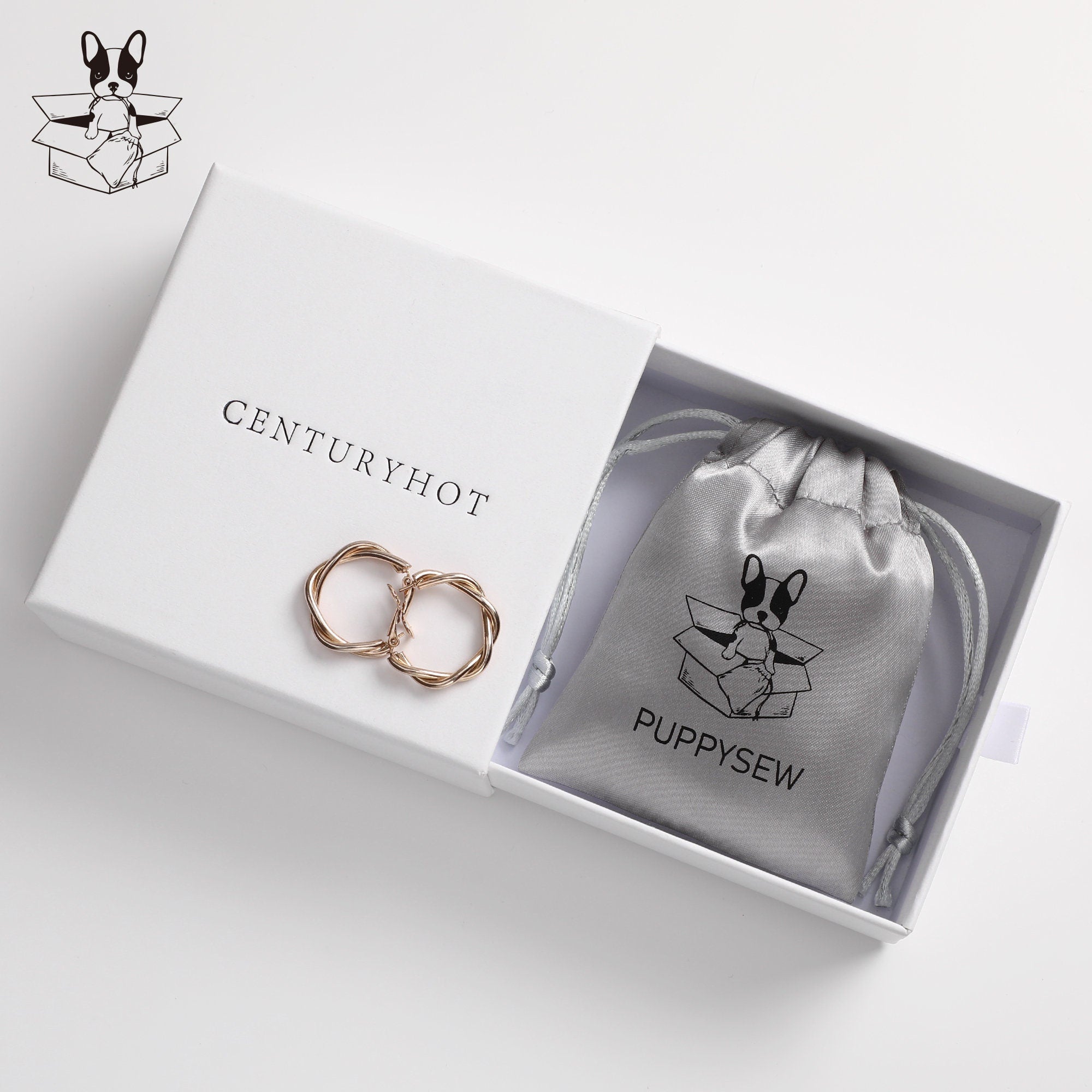 Custom Grey Satin Drawstring Pouch, Personalized Logo Jewelry Packaging-zoom-5