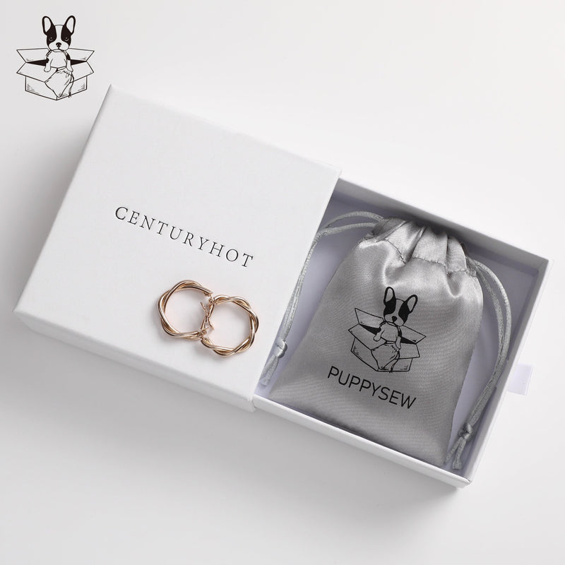 Custom Grey Satin Drawstring Pouch, Personalized Logo Jewelry Packaging-zoom-