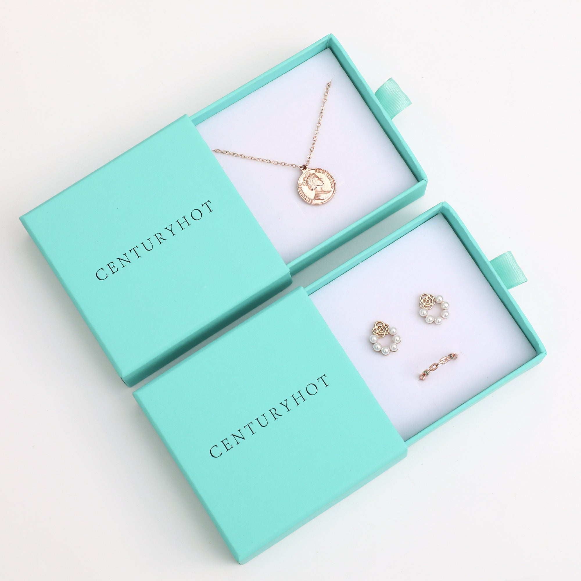 Custom Logo Jewelry Box, Drawer Style, Brand Packaging, 50pcs