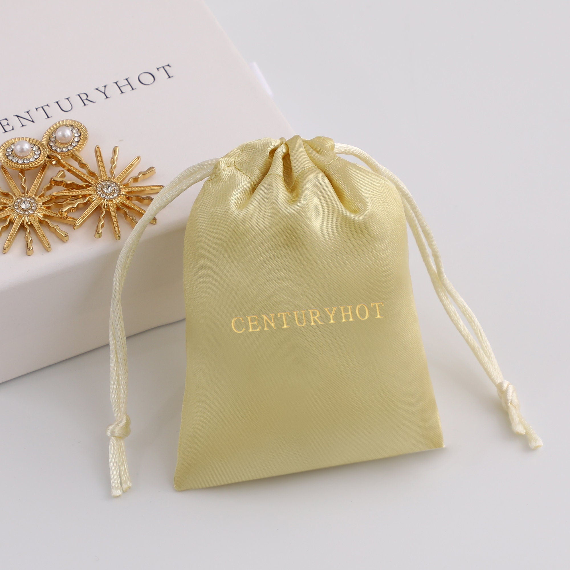 Custom Logo Satin Drawstring Pouch, Jewelry Packaging-zoom-1