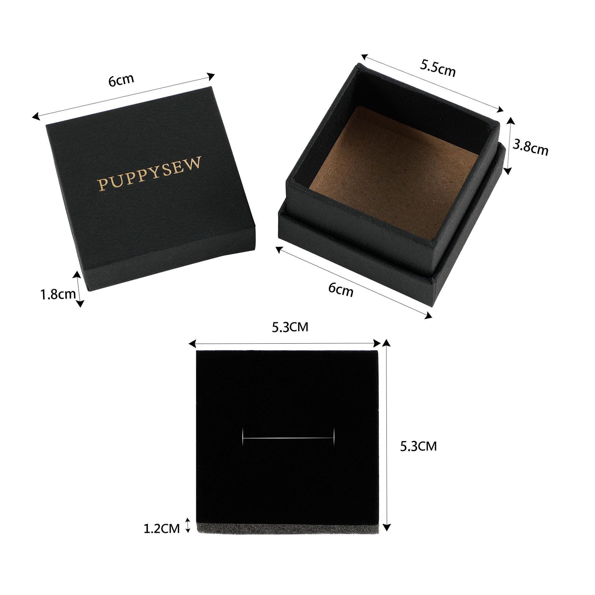 Customizable Jewelry Gift Box, Ring Earring Watch Box (6x6x4cm)-6