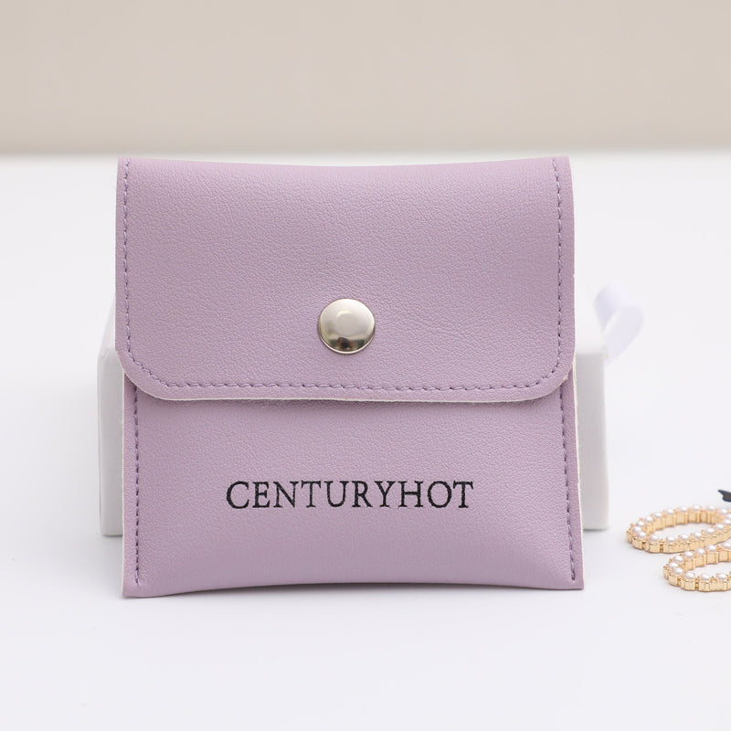 Customizable Faux Leather Jewelry Bag, Logo Embossed Coin Purse, Bulk 50pcs-zoom-