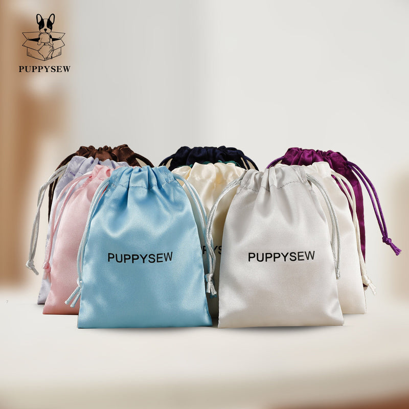 Personalized Satin Drawstring Pouch, Custom Logo Jewelry Packaging-zoom-
