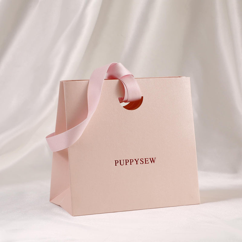 Custom Pink Ribbon Paper Bags, Luxury Boutique Packaging, Personalized Logo-zoom-