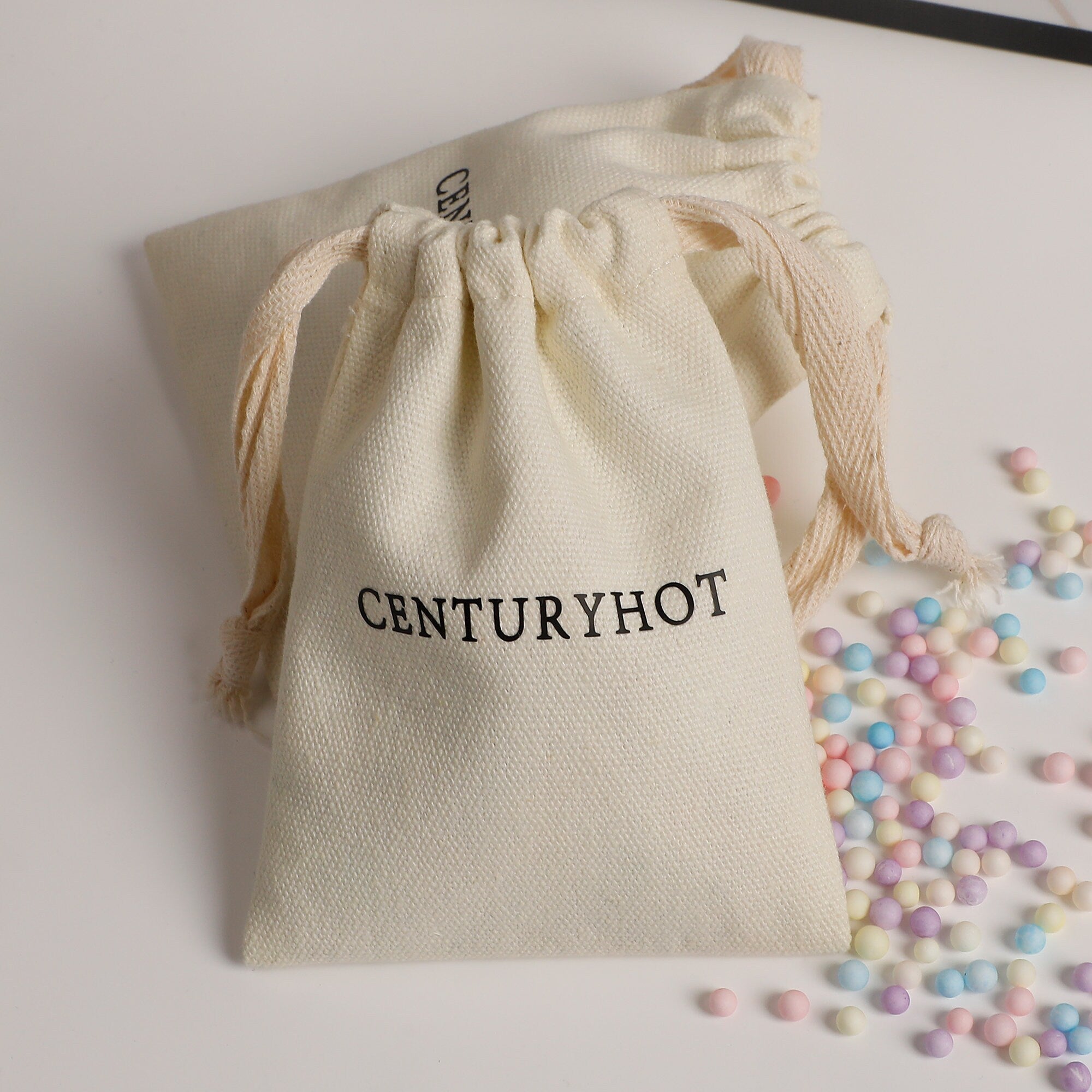 Custom Logo Cotton Drawstring Bag: Jewelry, Wedding Favor, Gift Sachet-zoom-6