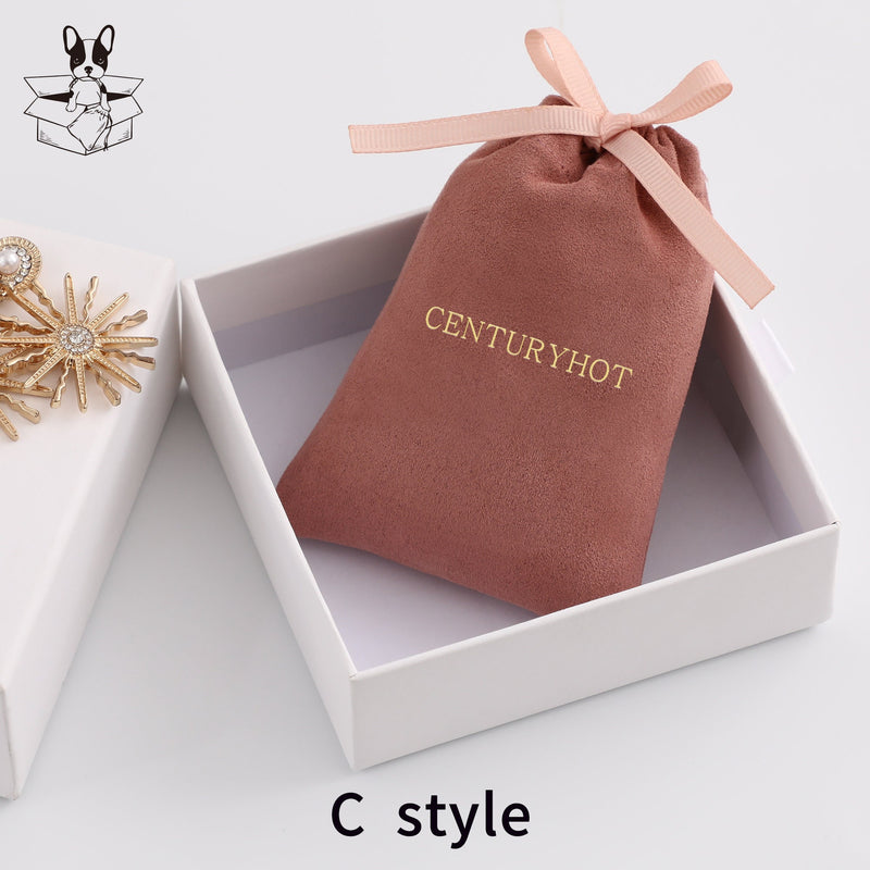 50 Personalized Logo Suede Drawstring Bags, Jewelry Pouch-zoom-