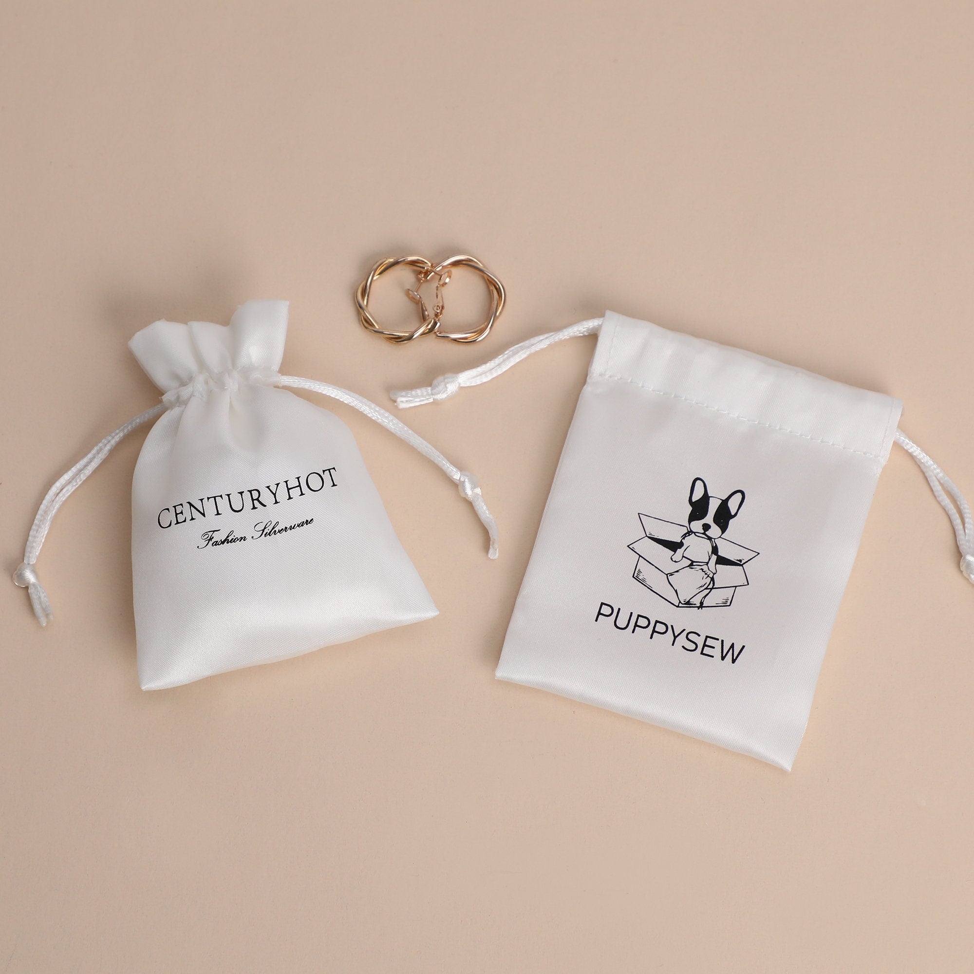 Custom Satin Drawstring Bag: Logo Print Jewelry Packaging-zoom-9
